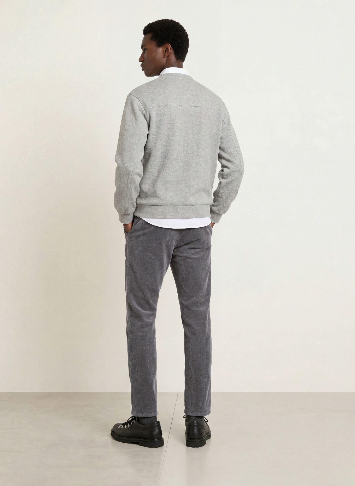 PAUL Corduroy Pants, Regular Fit: GRAY