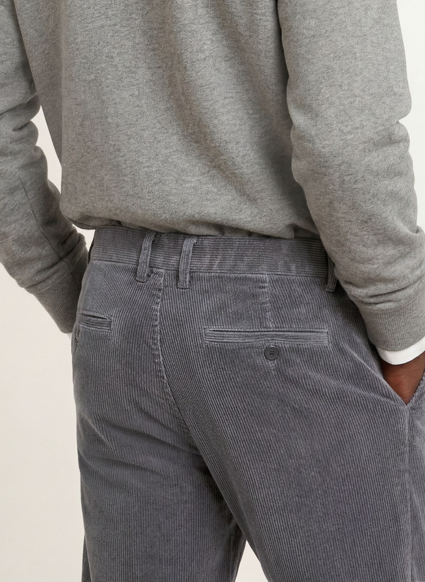 PAUL Corduroy Pants, Regular Fit: GRAY