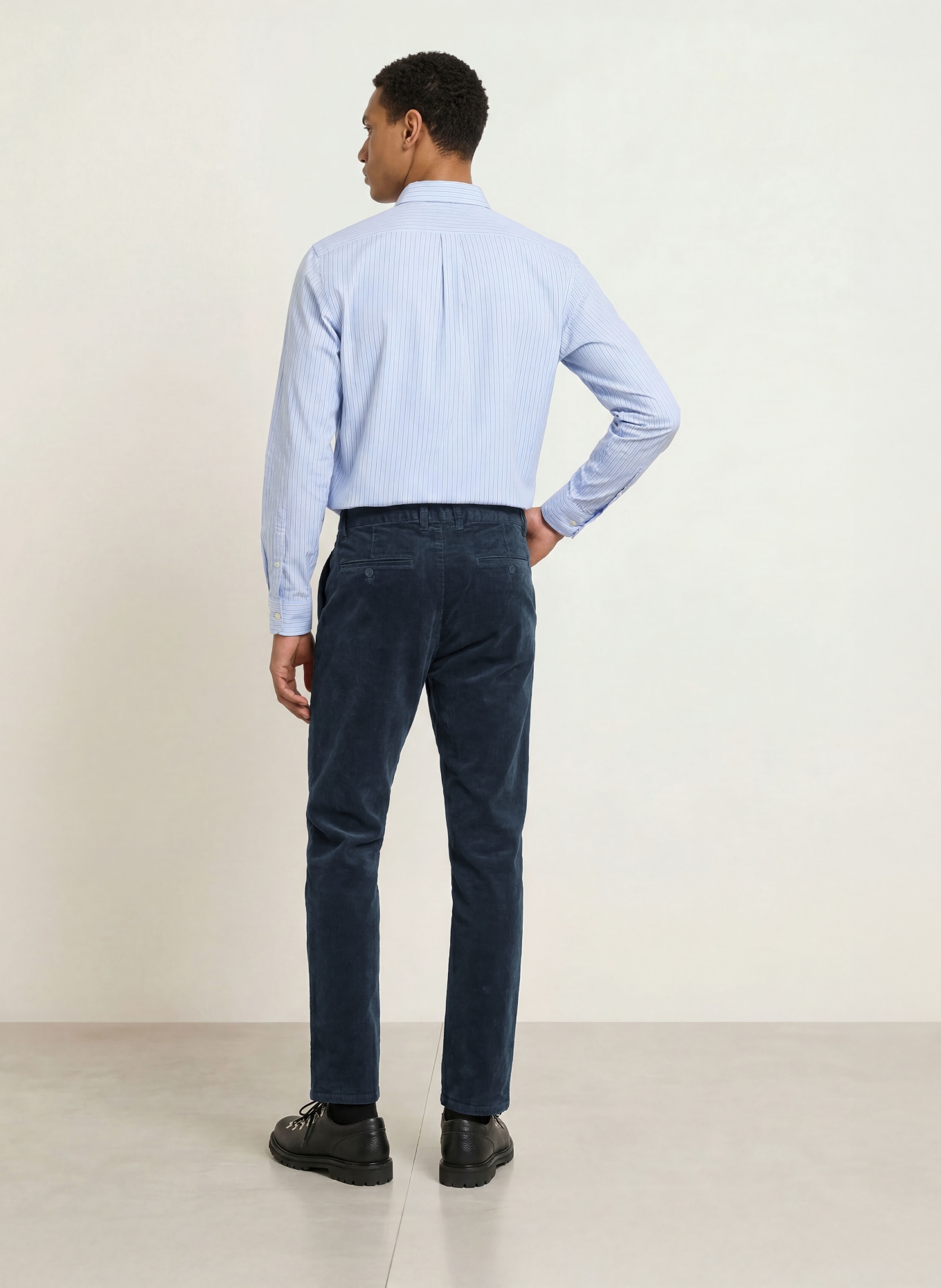 PAUL Corduroy Pants, Regular Fit: DARK BLUE