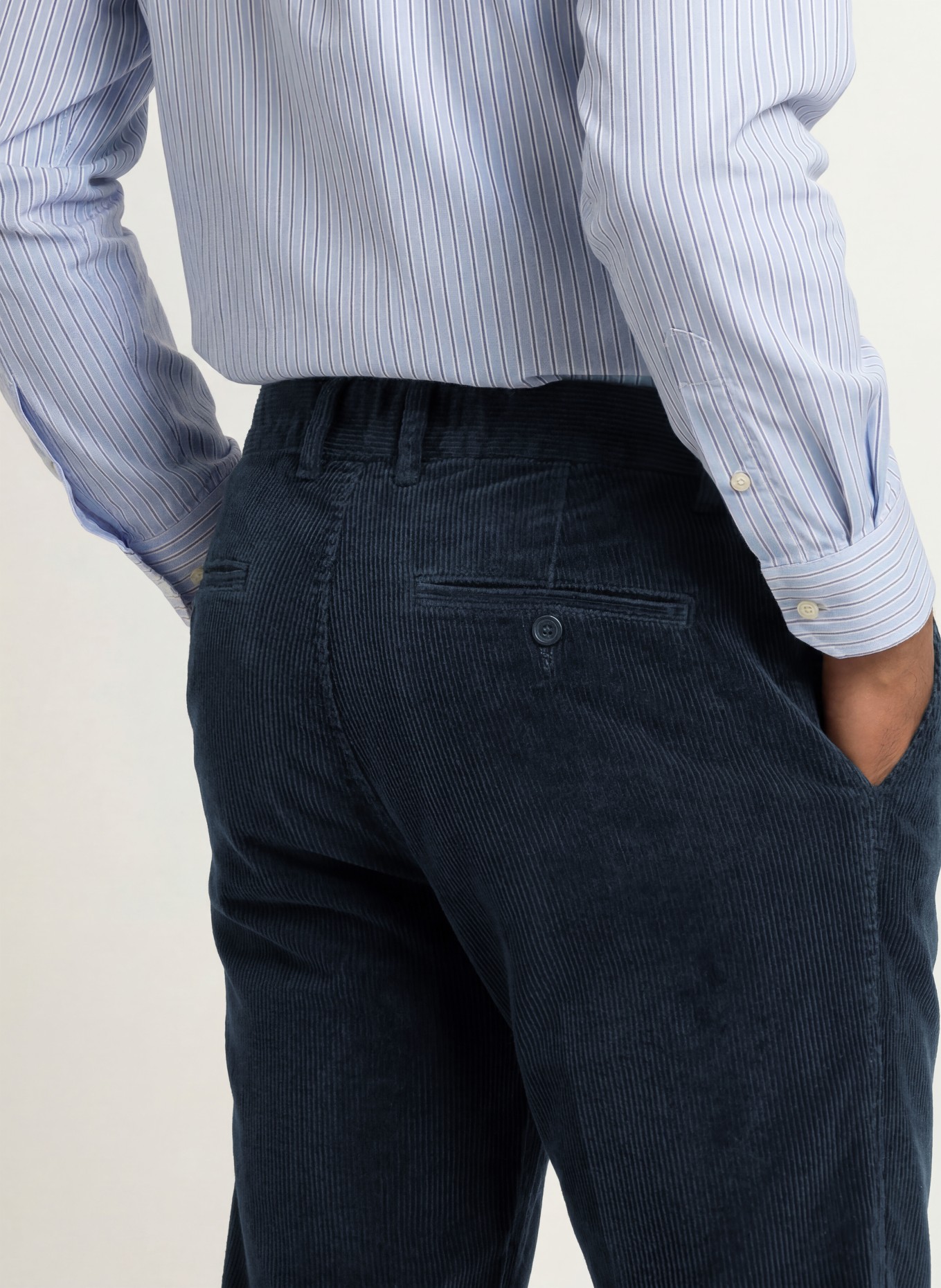 PAUL Corduroy Pants, Regular Fit: DARK BLUE
