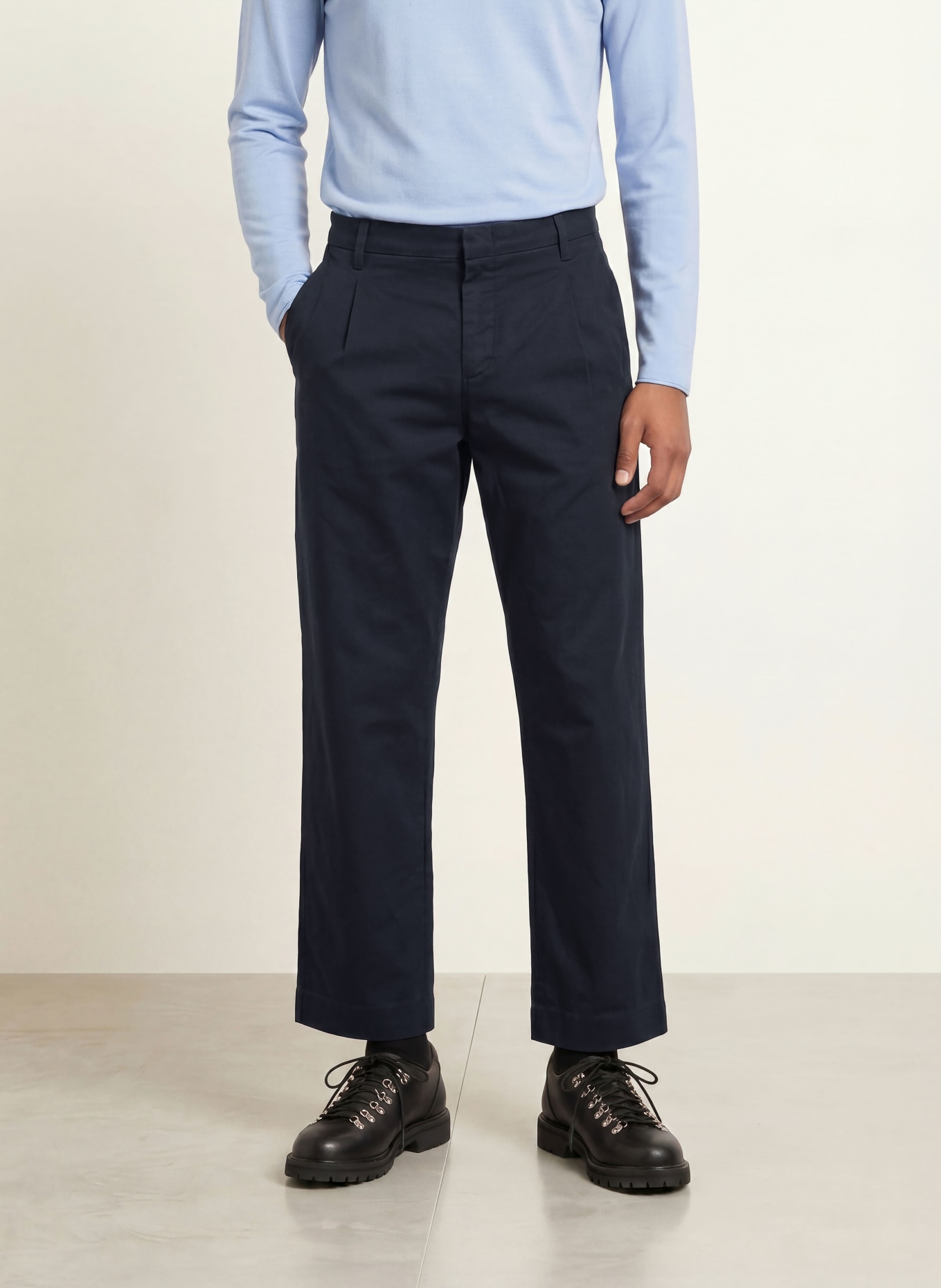 PAUL Chino kalhoty Regular Fit: TMAVĚ MODRÁ