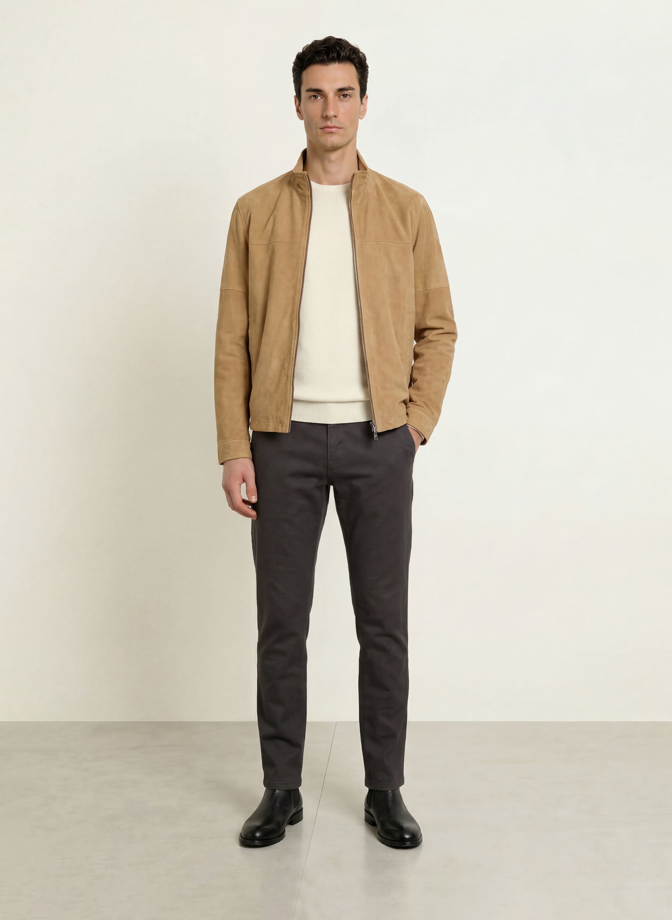 STROKESMAN'S Chino Slim Fit: DUNKELGRAU