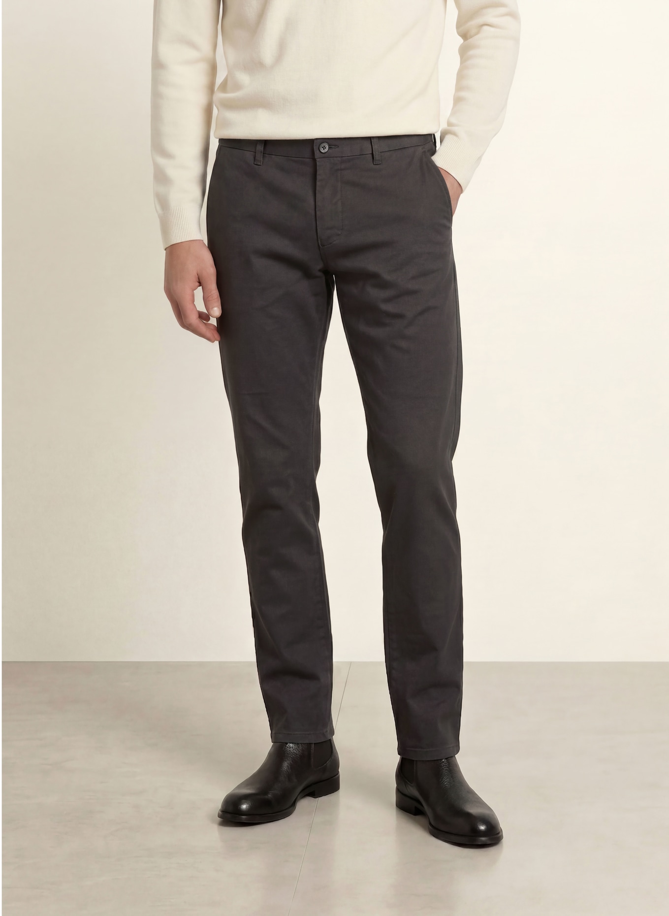 STROKESMAN'S Chino Slim Fit: DUNKELGRAU