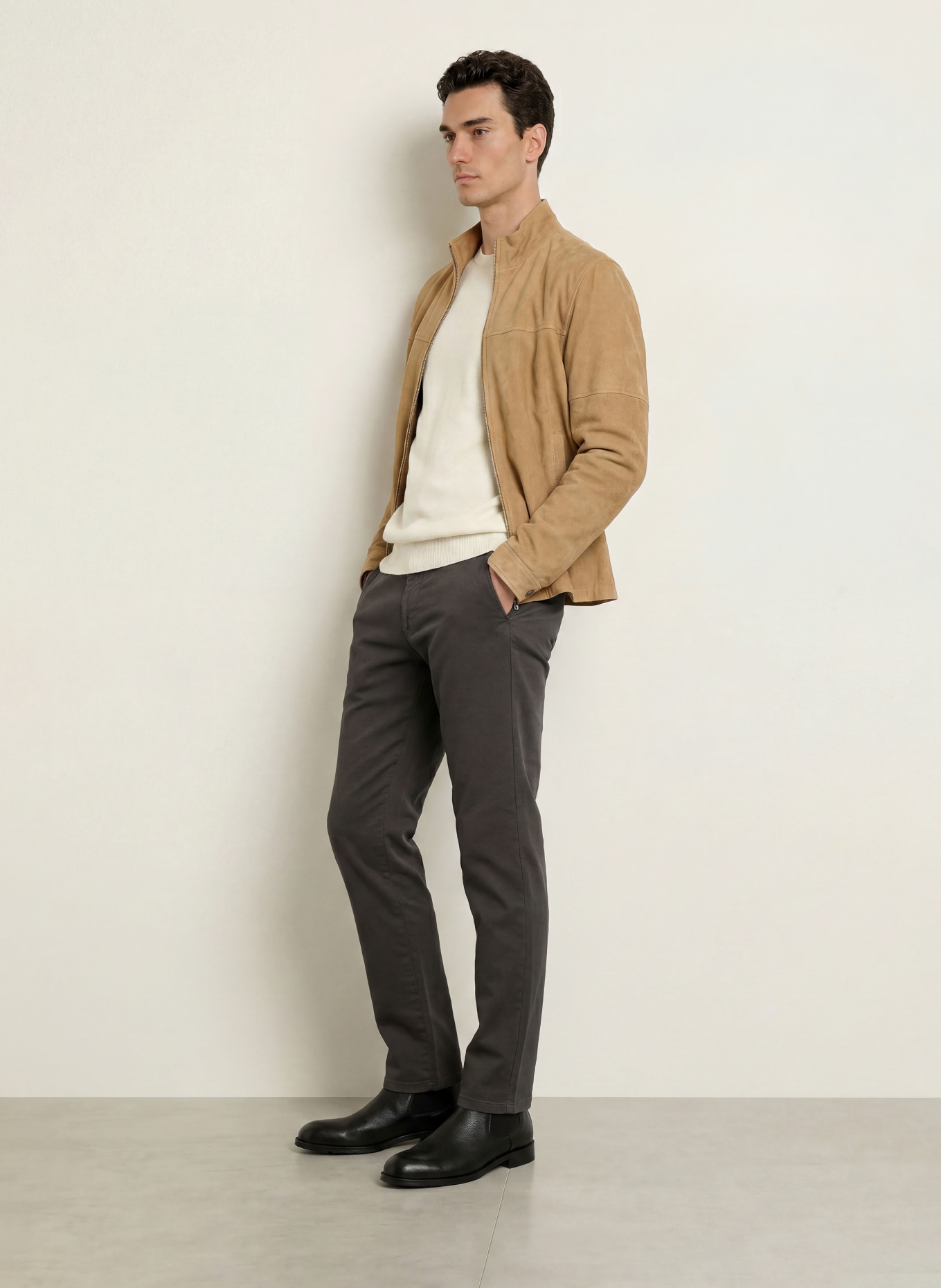 STROKESMAN'S Chino Slim Fit: DUNKELGRAU