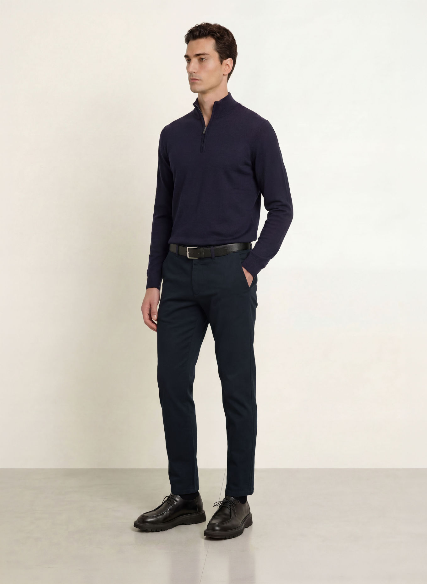 STROKESMAN'S Spodnie chino o kroju slim fit: GRANATOWY