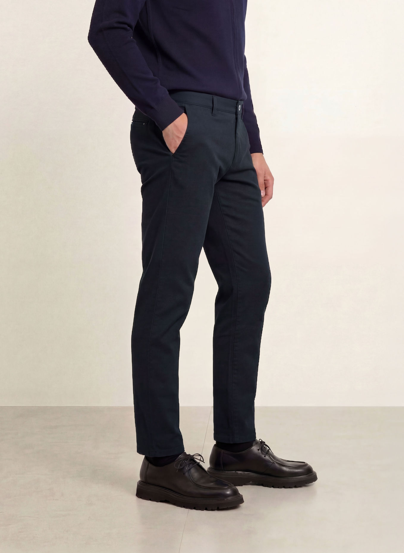 STROKESMAN'S Spodnie chino o kroju slim fit: GRANATOWY
