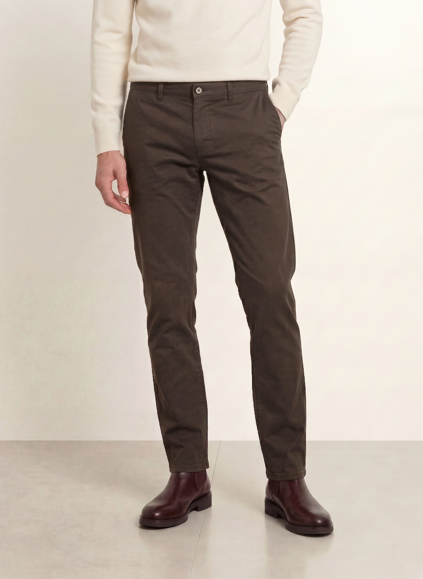 STROKESMAN'S Slim-fit Chinos: DARK BROWN