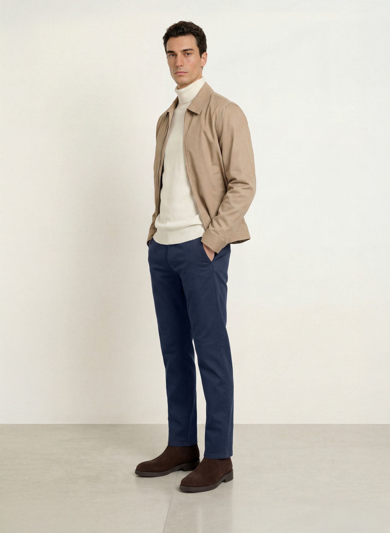 STROKESMAN'S Slim-fit Chinos: DARK BLUE