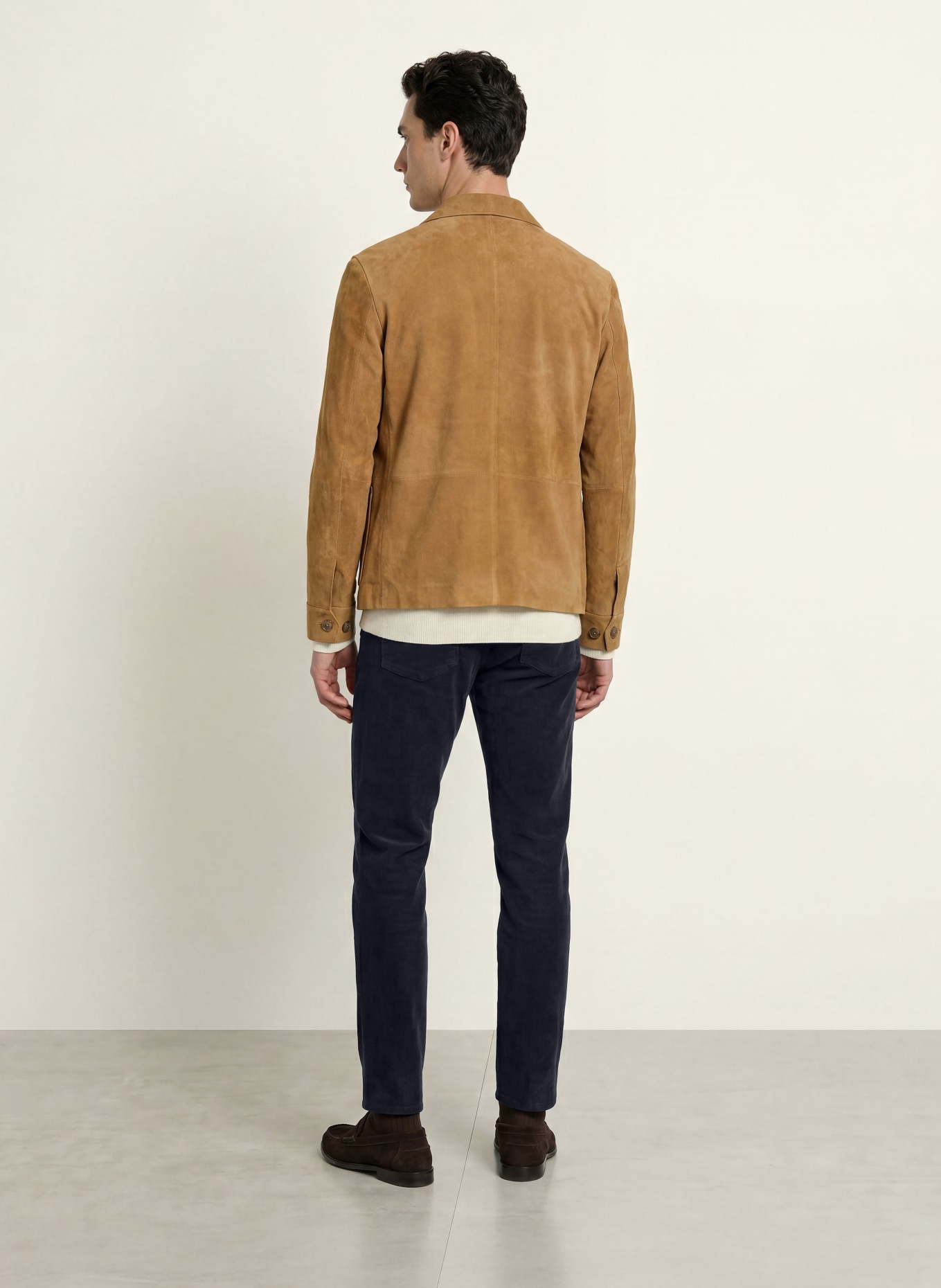 STROKESMAN'S Slim-fit velvet chinos: DARK BLUE