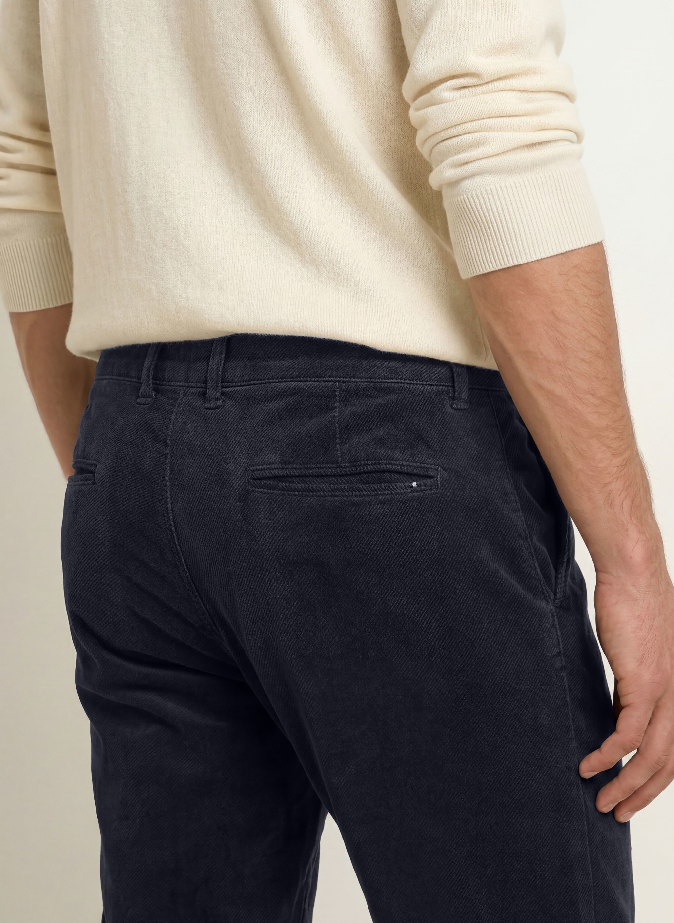 STROKESMAN'S Slim-fit velvet chinos: DARK BLUE