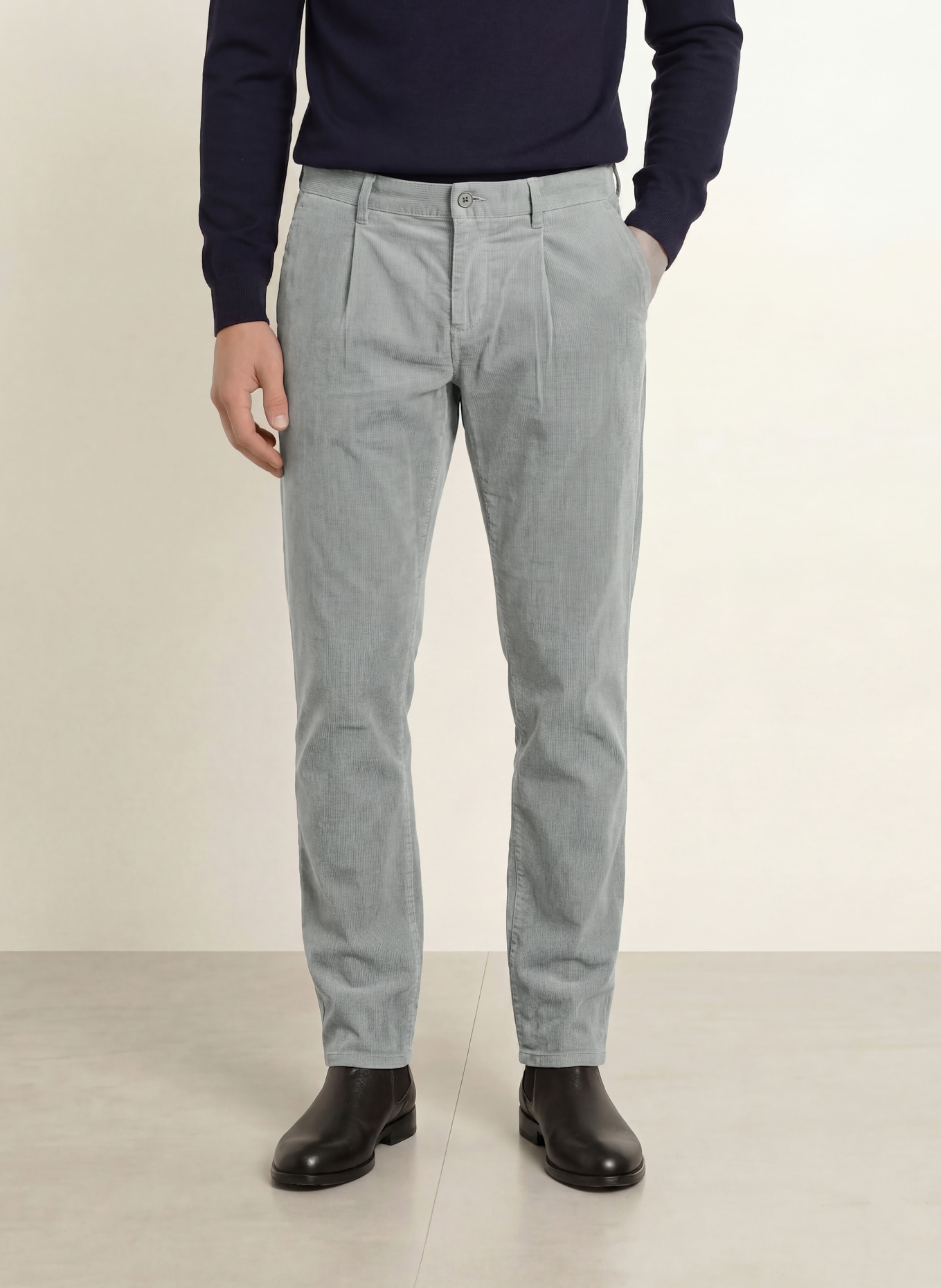 STROKESMAN'S Corduroy Pants, Tapered Fit: GRAY