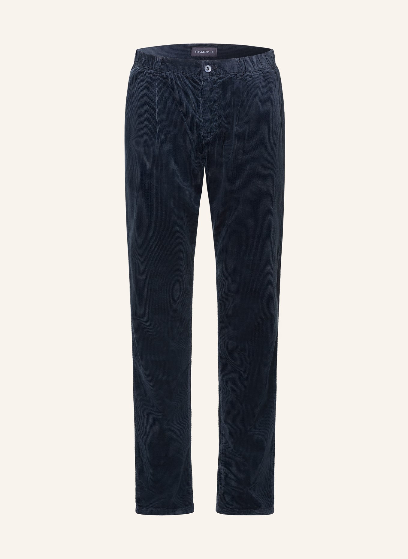 STROKESMAN'S Corduroy Pants, Tapered Fit: DARK BLUE