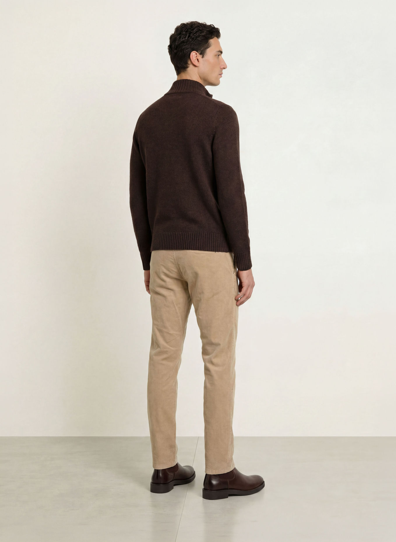 STROKESMAN'S Slim-fit corduroy pants: BEIGE