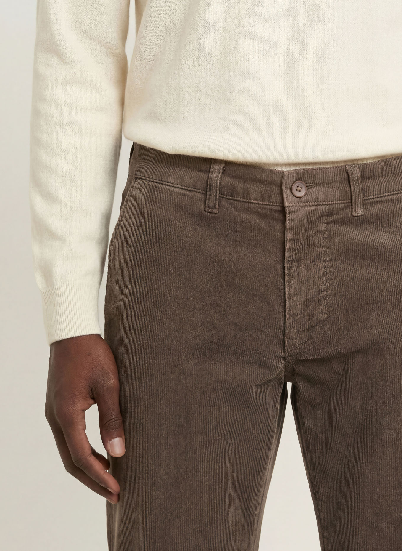 STROKESMAN'S Spodnie z sztruksu o kroju slim fit: OLIWKOWY