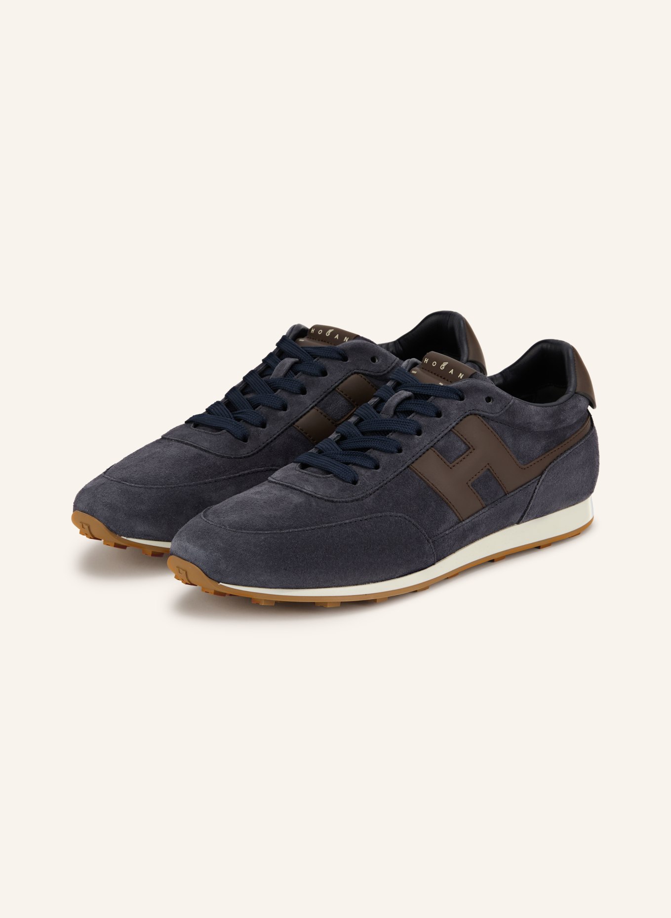 HOGAN Sneakersy H699: GRANATOWY / CIEMNOBRĄZOWY