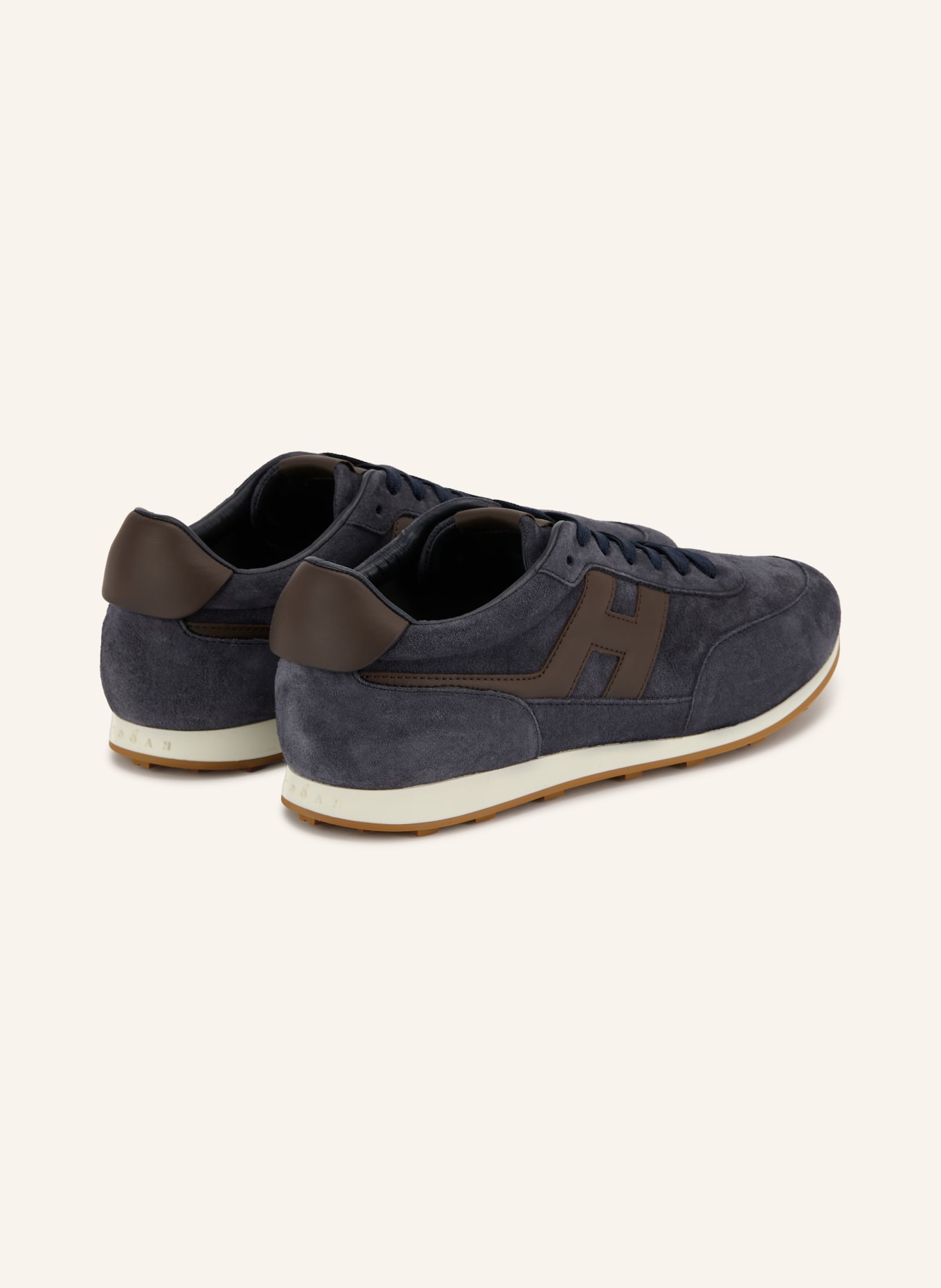 HOGAN Sneakersy H699: GRANATOWY / CIEMNOBRĄZOWY