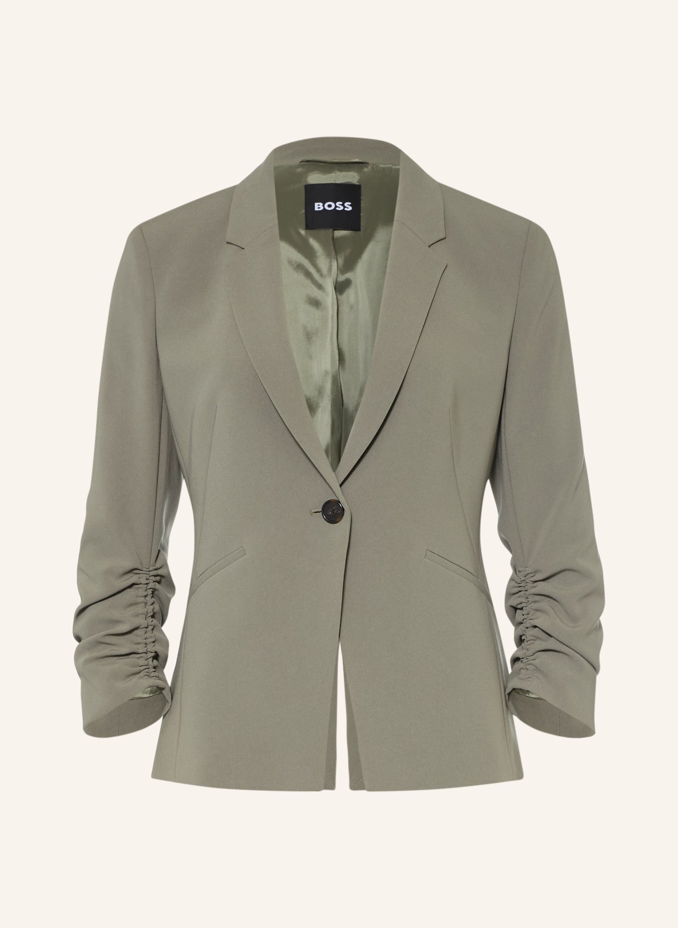 BOSS JIA Blazer with 3/4-length sleeves: KHAKI