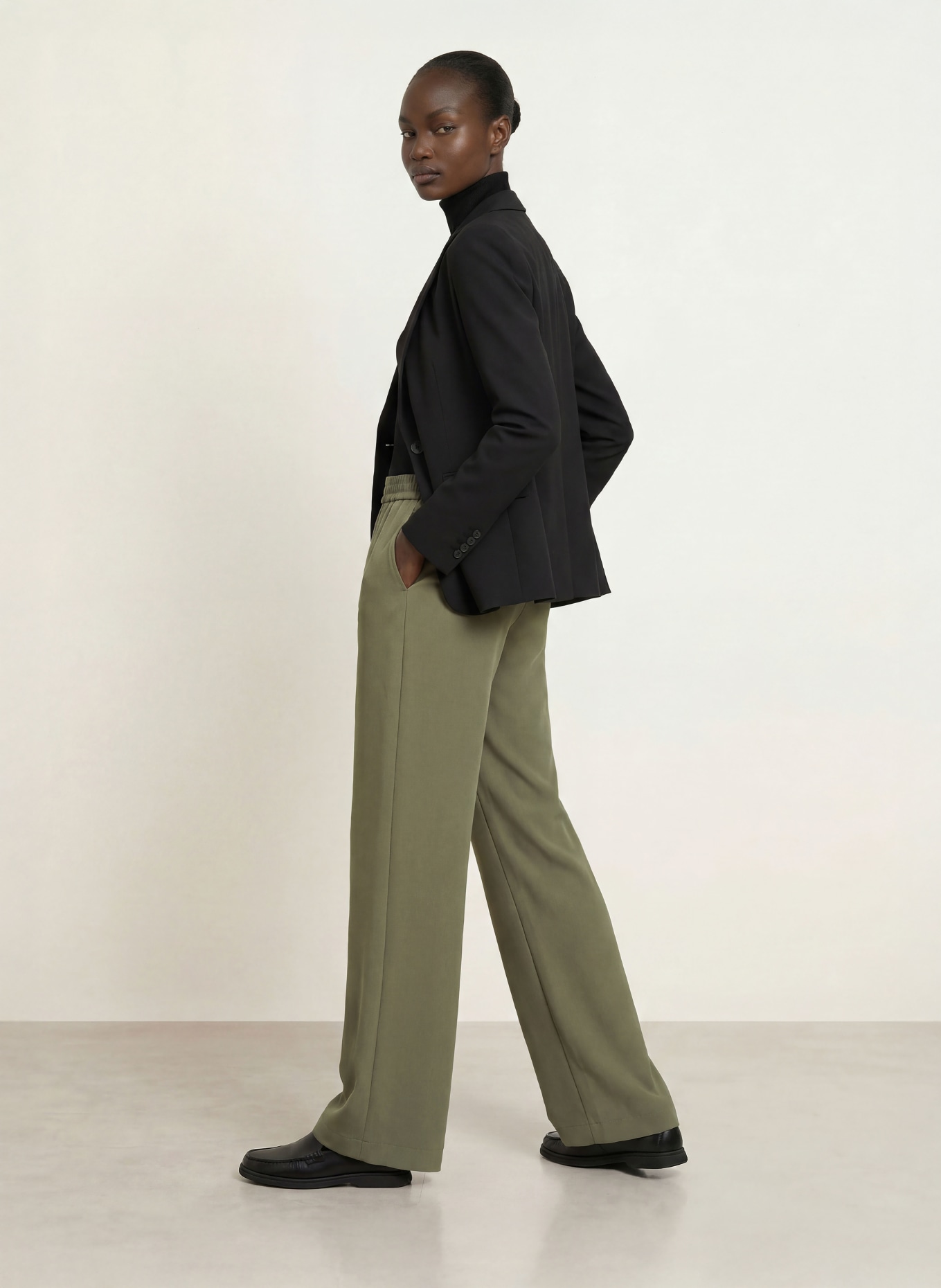 BOSS Marlenehose TIANAH: OLIV