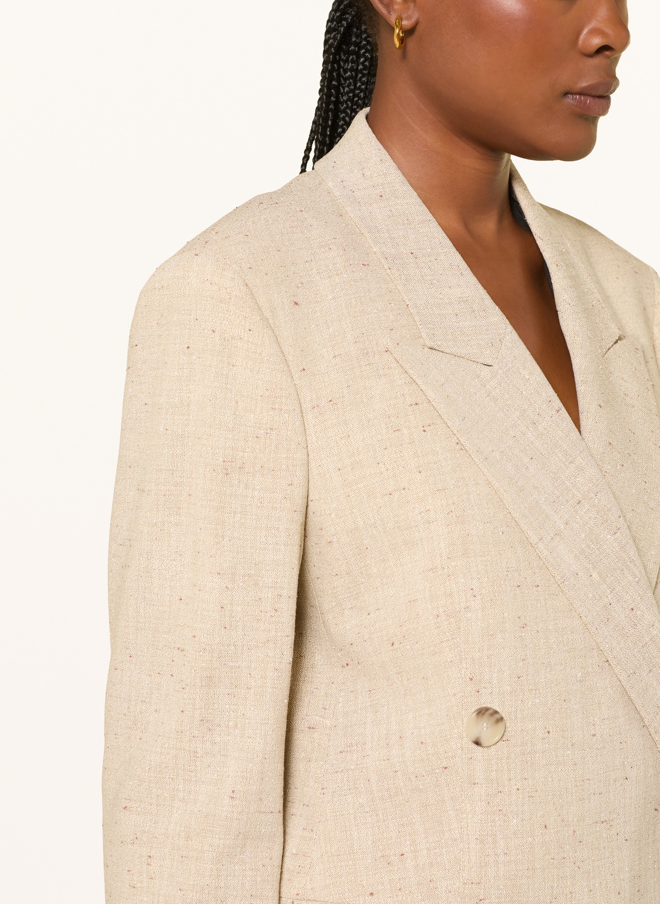 BOSS Blazer JALETO: CREME / BRAUN