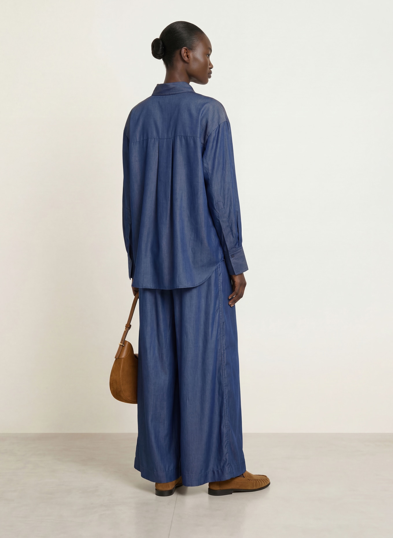BOSS TALINI Wide-leg trousers: DARK BLUE
