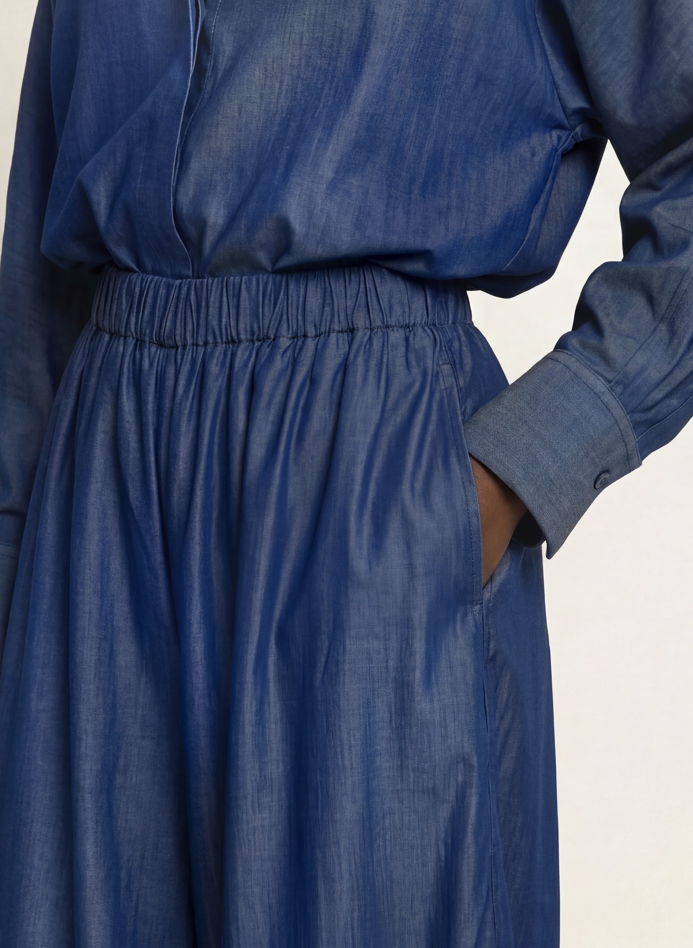 BOSS TALINI Wide-leg trousers: DARK BLUE