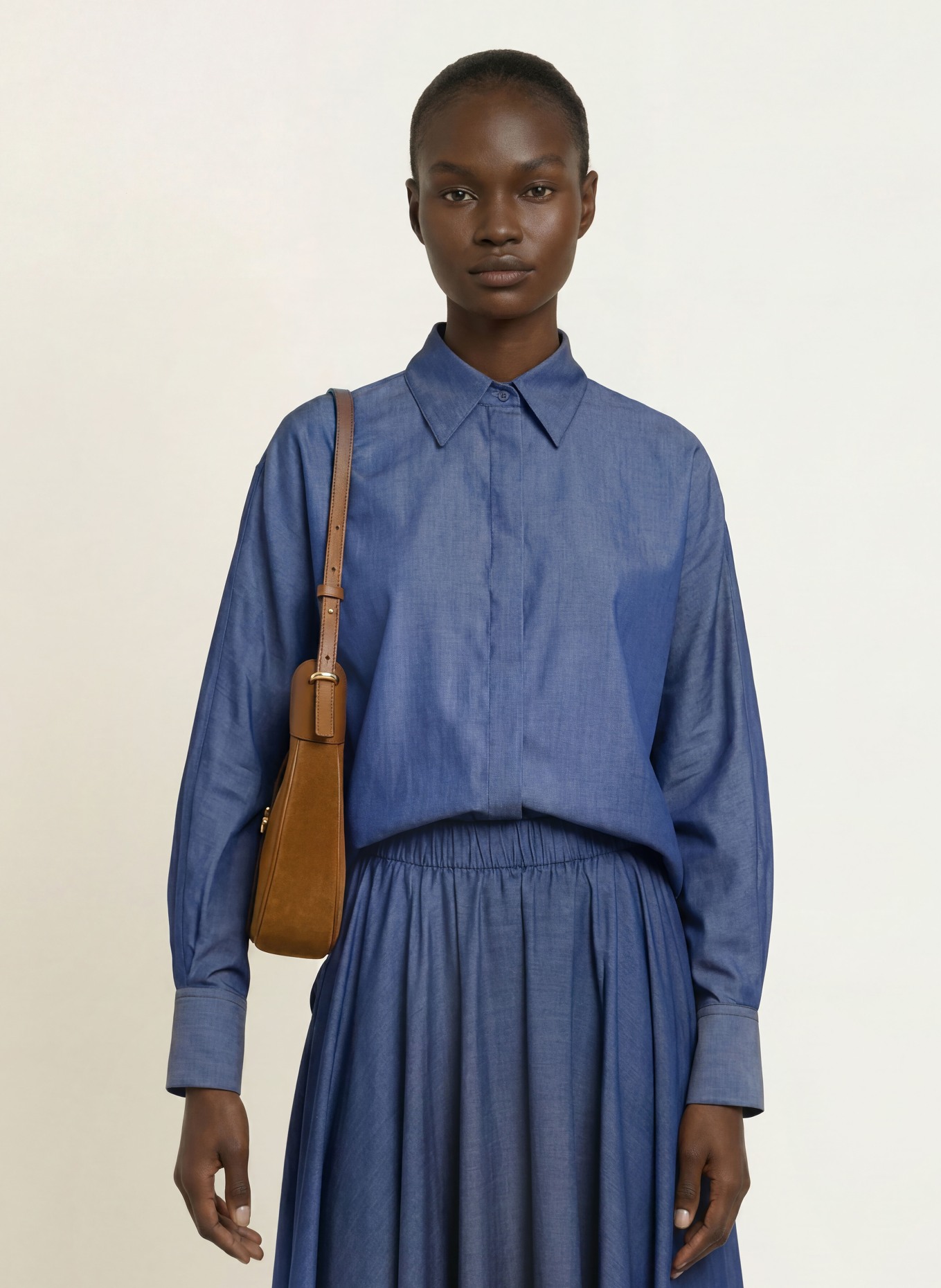 BOSS Overhemdblouse BIVENI: DONKERBLAUW