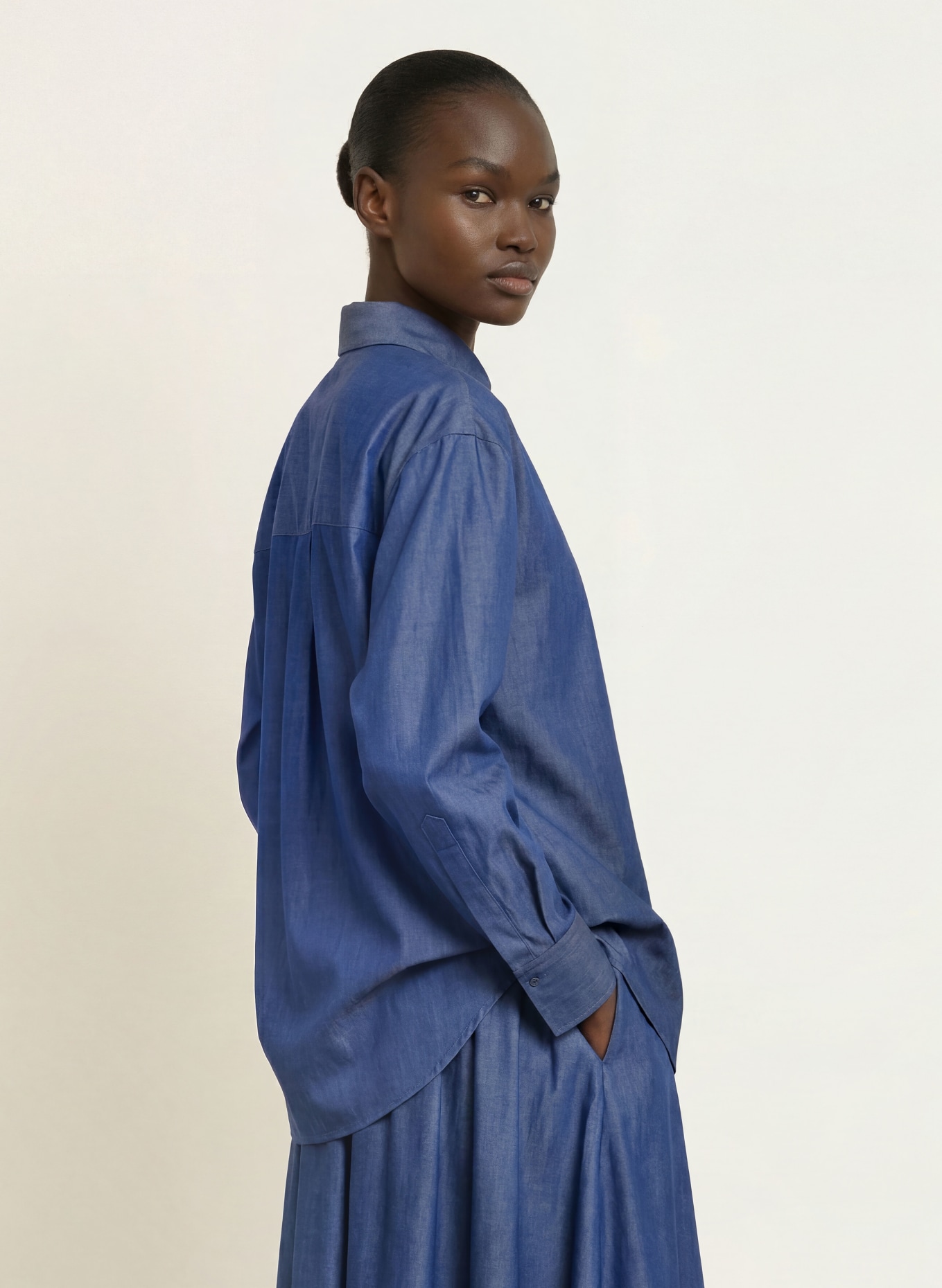 BOSS Overhemdblouse BIVENI: DONKERBLAUW