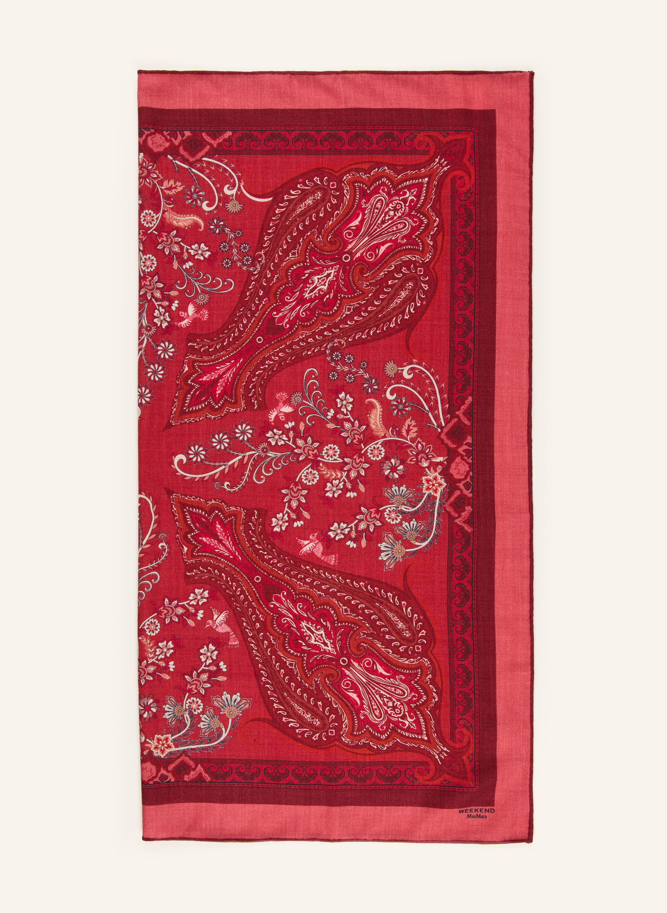 WEEKEND Max Mara Halsdoek TAURO: ROOD / DONKERROOD / WIT
