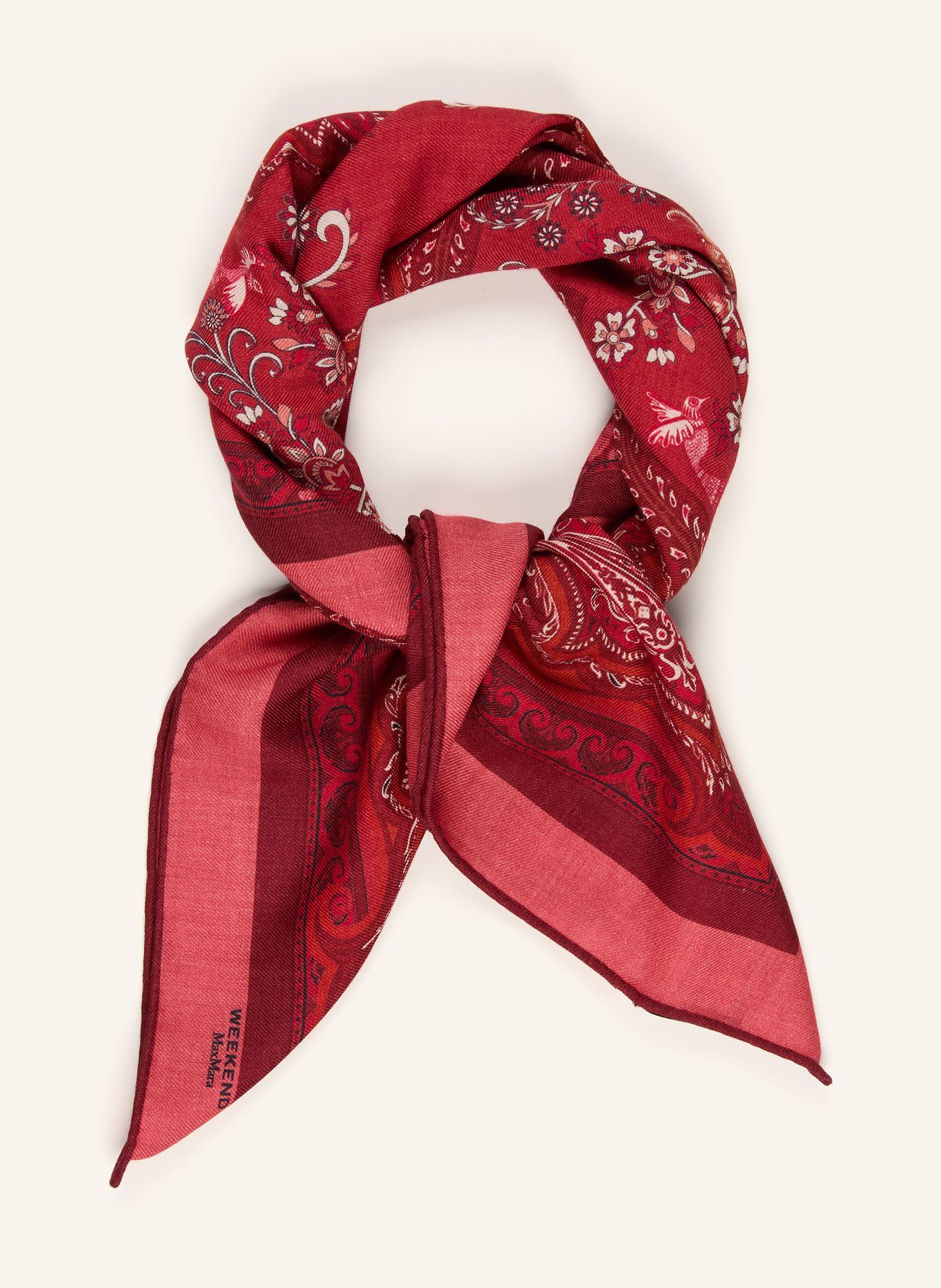 WEEKEND Max Mara Halsdoek TAURO: ROOD / DONKERROOD / WIT