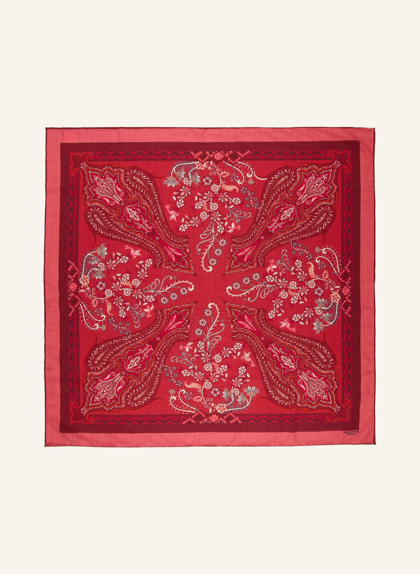 WEEKEND Max Mara Halsdoek TAURO: ROOD / DONKERROOD / WIT