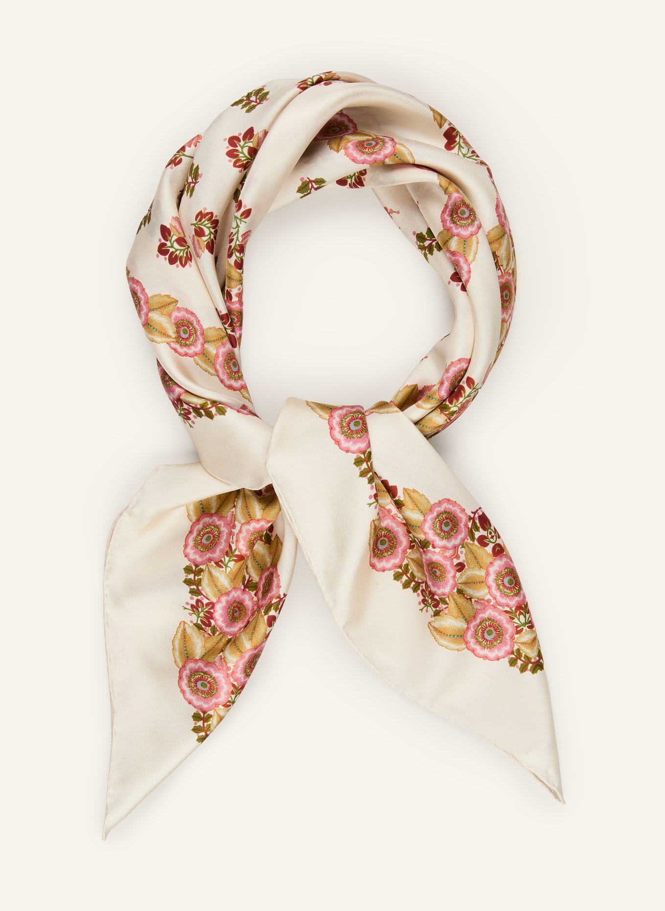 WEEKEND Max Mara Zijden sjaal ONESTORING: CRÈME / ROZE / GROEN