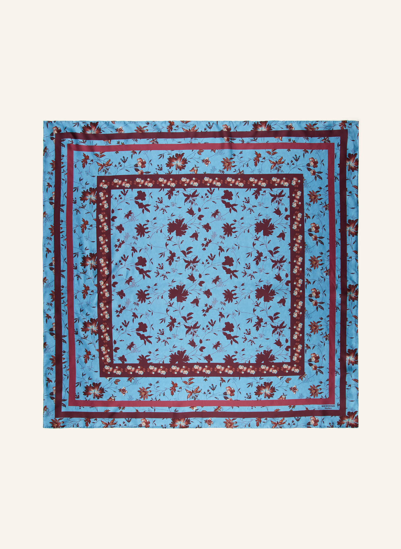WEEKEND Max Mara Zijden sjaal ONESTORING: BLAUW / DONKERROOD