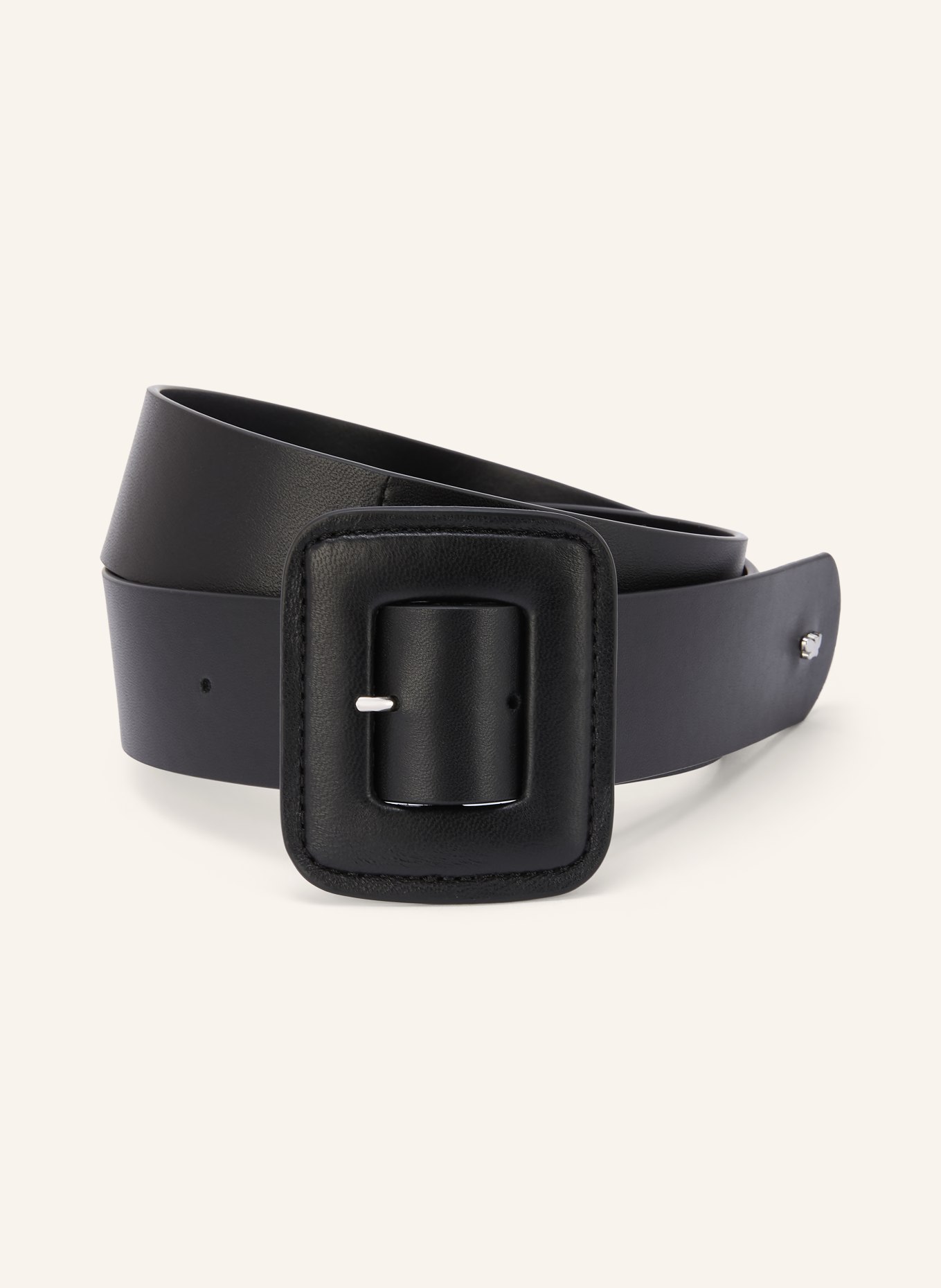 WEEKEND Max Mara BRIO Leather belt: BLACK / SILVER
