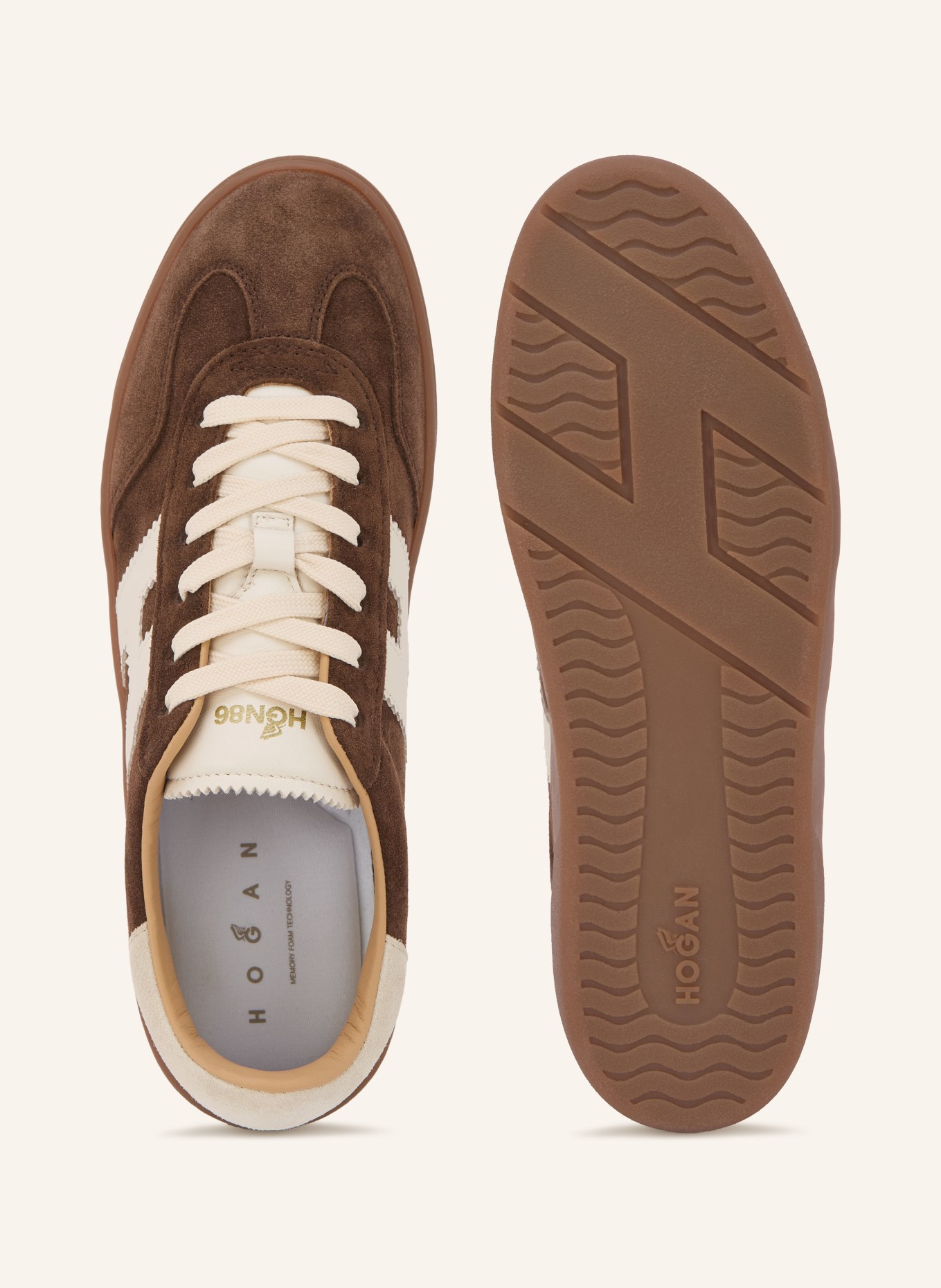 HOGAN COOL ALLACCIATO Sneakers: DARK BROWN / CREAM