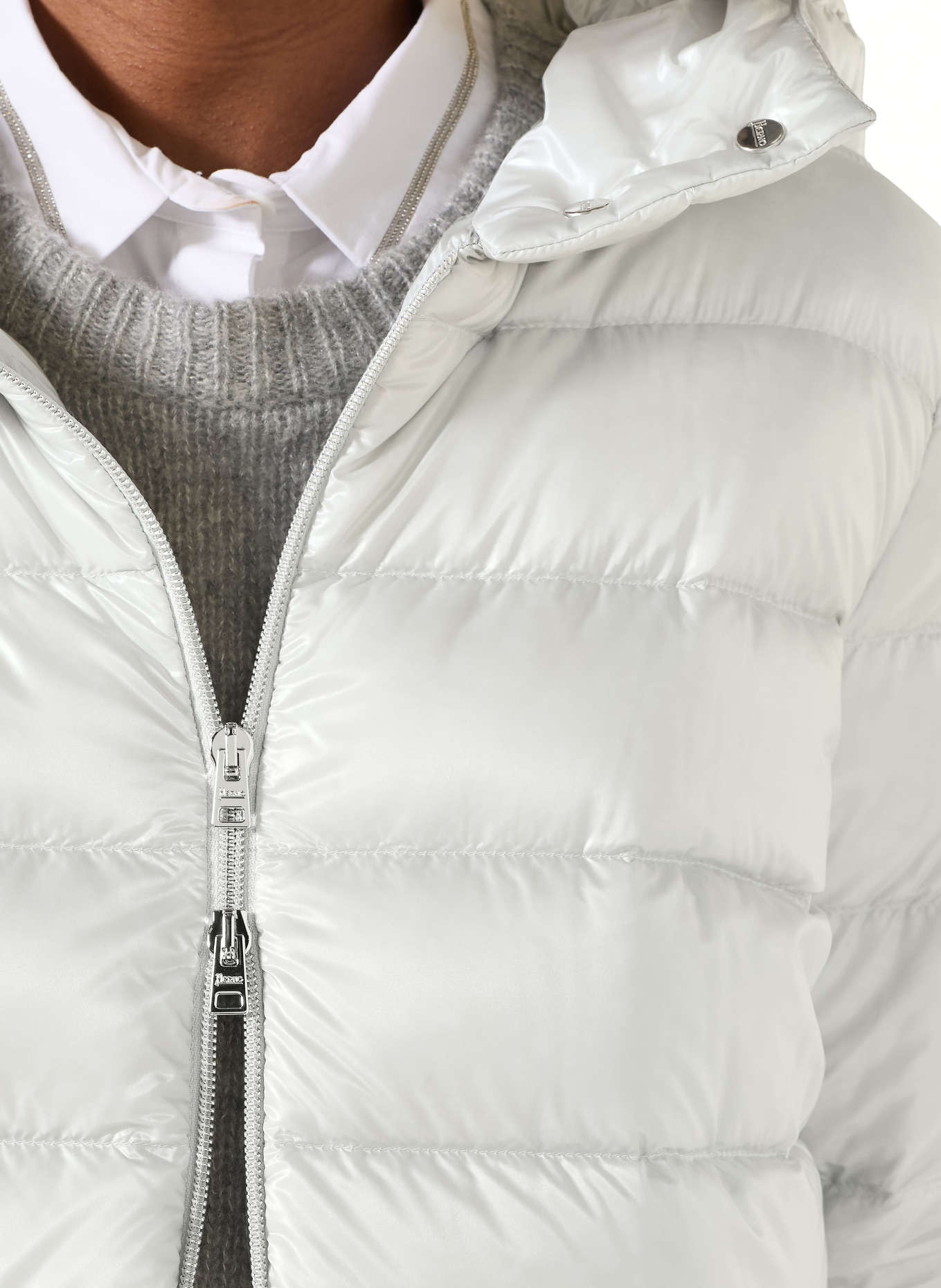 HERNO Down jacket: LIGHT GRAY