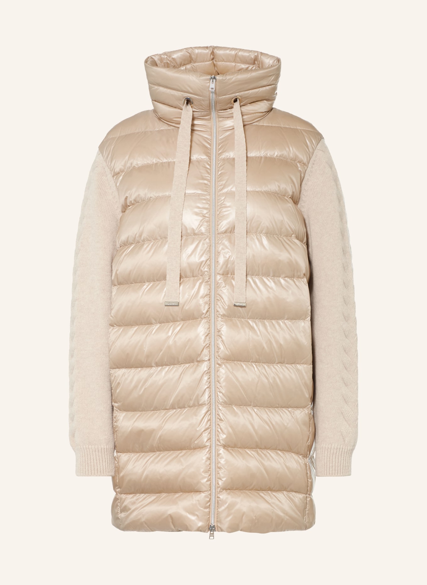 HERNO Donsmantel in gemengde materialen: BEIGE / ECRU
