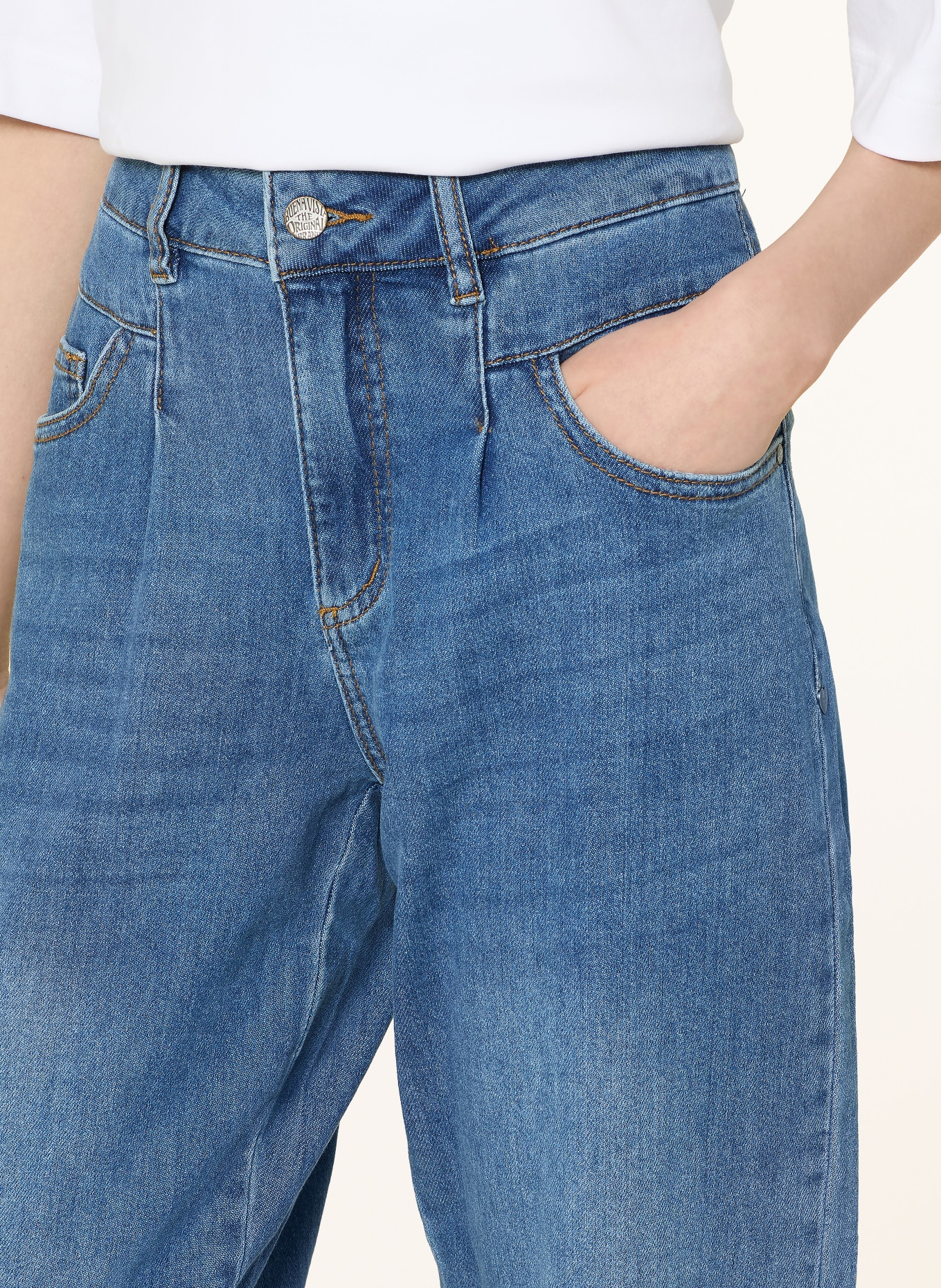 Buena Vista Barrel-leg jeans: 6253 mid stone