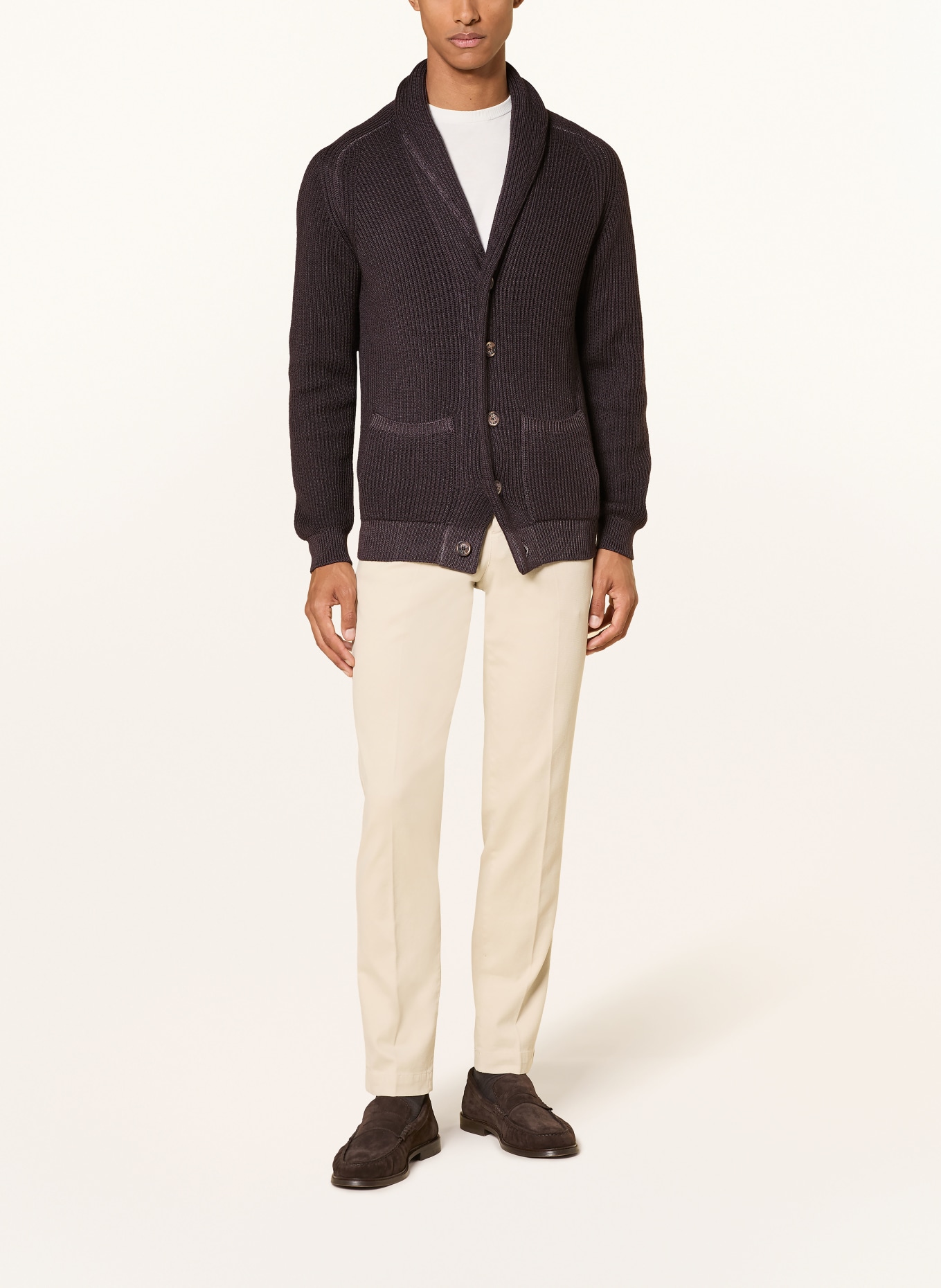 FEDELI Gilet en laine mérinos: MARRON FONCÉ