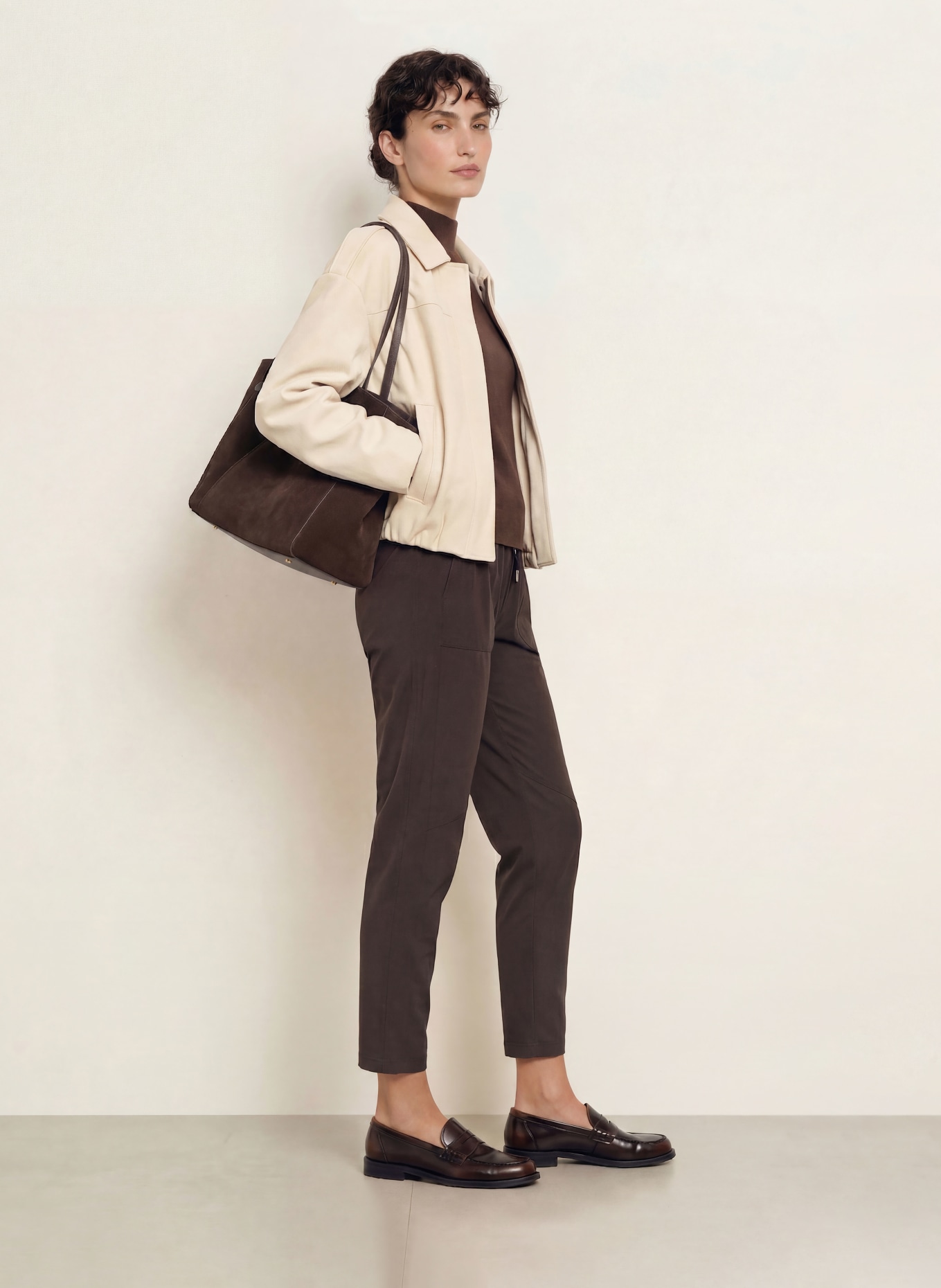 MARC CAIN 7/8-length jogging-style pants: 698 after dark