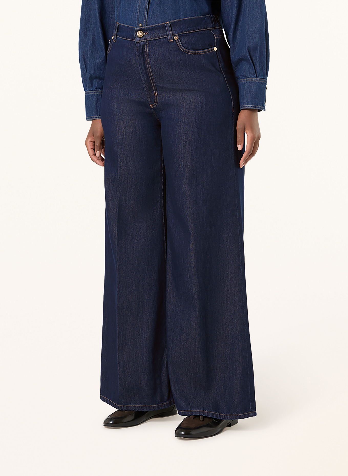 MARINA RINALDI Jeansy wide leg FEROCE: 002 MIDNIGHTBLUE