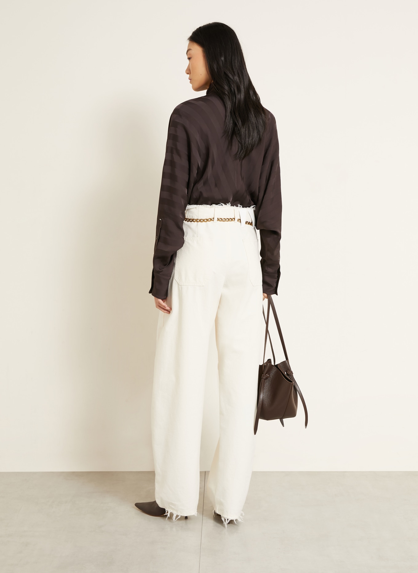 SPORTMAX Schluppenbluse CORSARO aus Satin: DUNKELGRAU