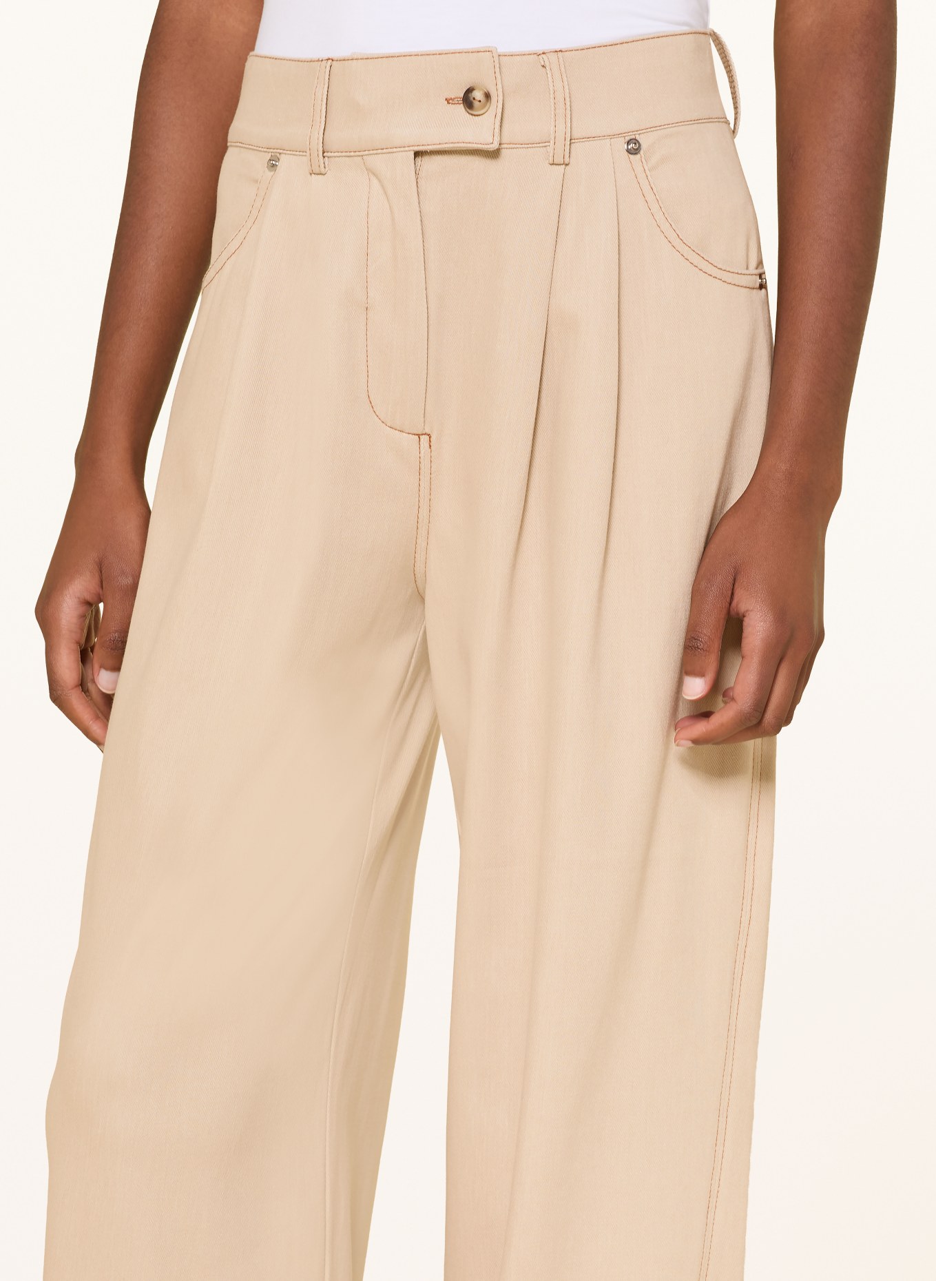 MM by Max Mara Marlene-broek GESTRO in jeanslook: BEIGE
