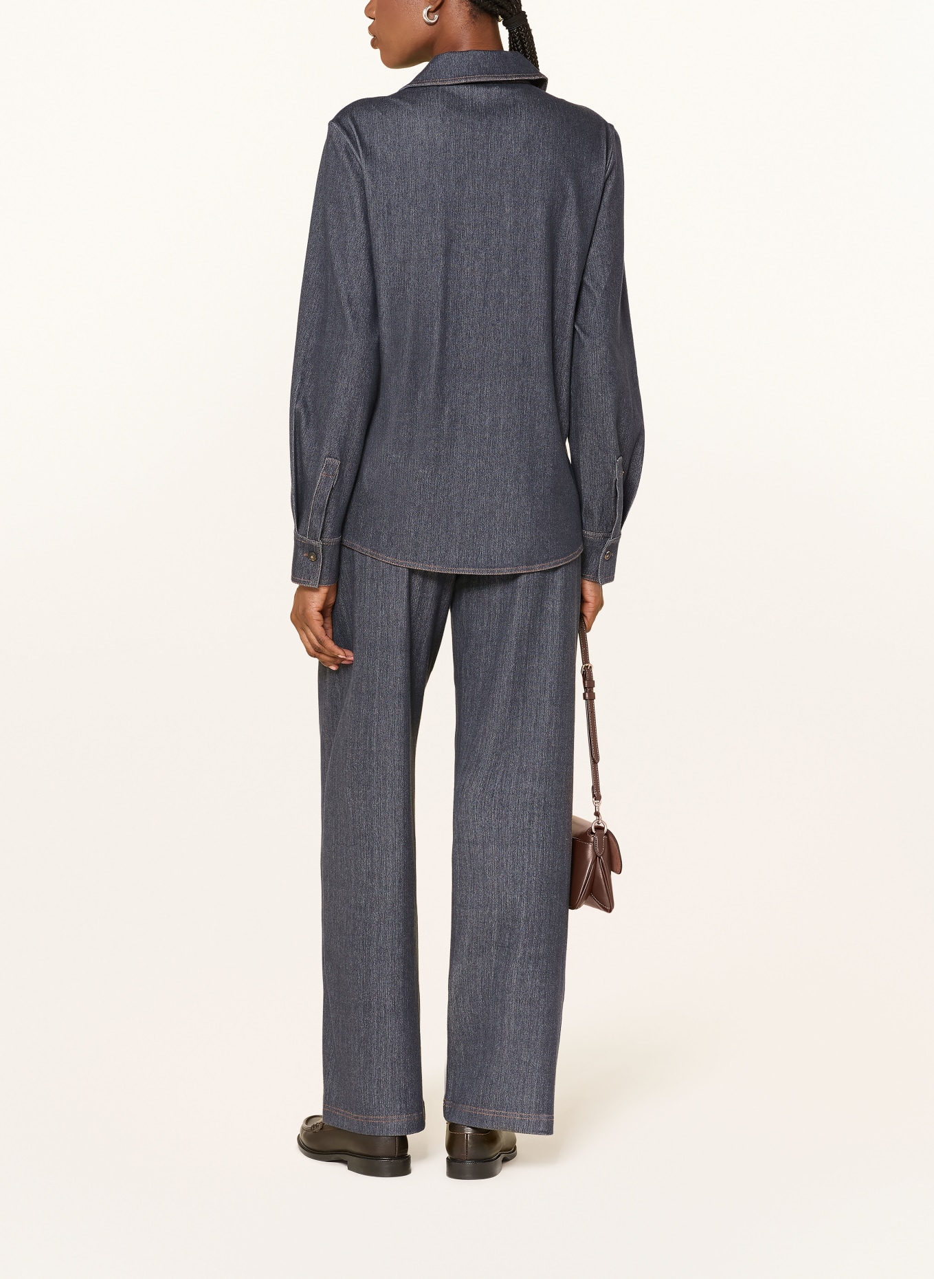 MM by Max Mara Marlenehose GESTRO in Jeansoptik: DUNKELBLAU