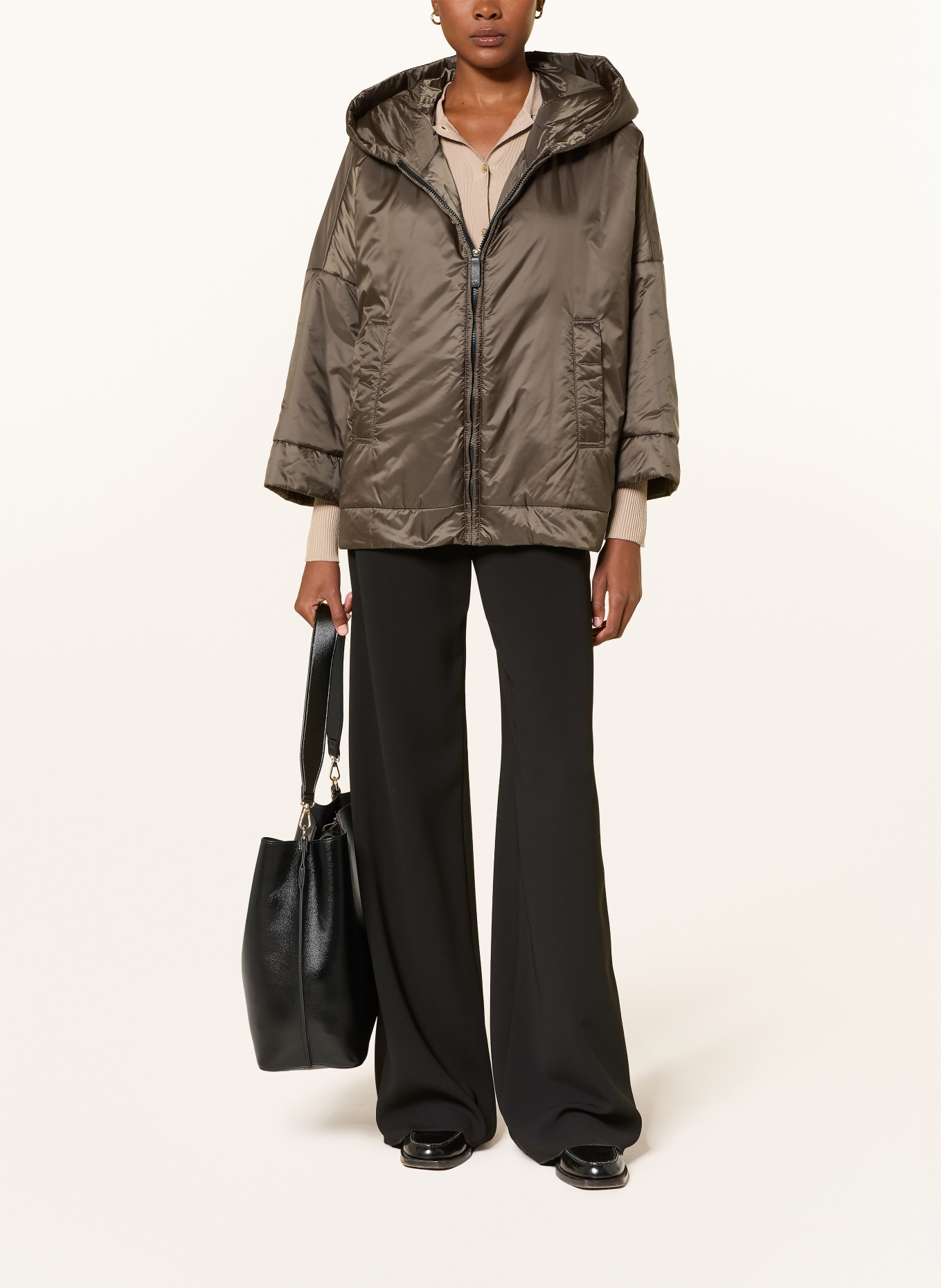 Max Mara The Cube FIORE-jas met 3/4-mouwen: BRUIN