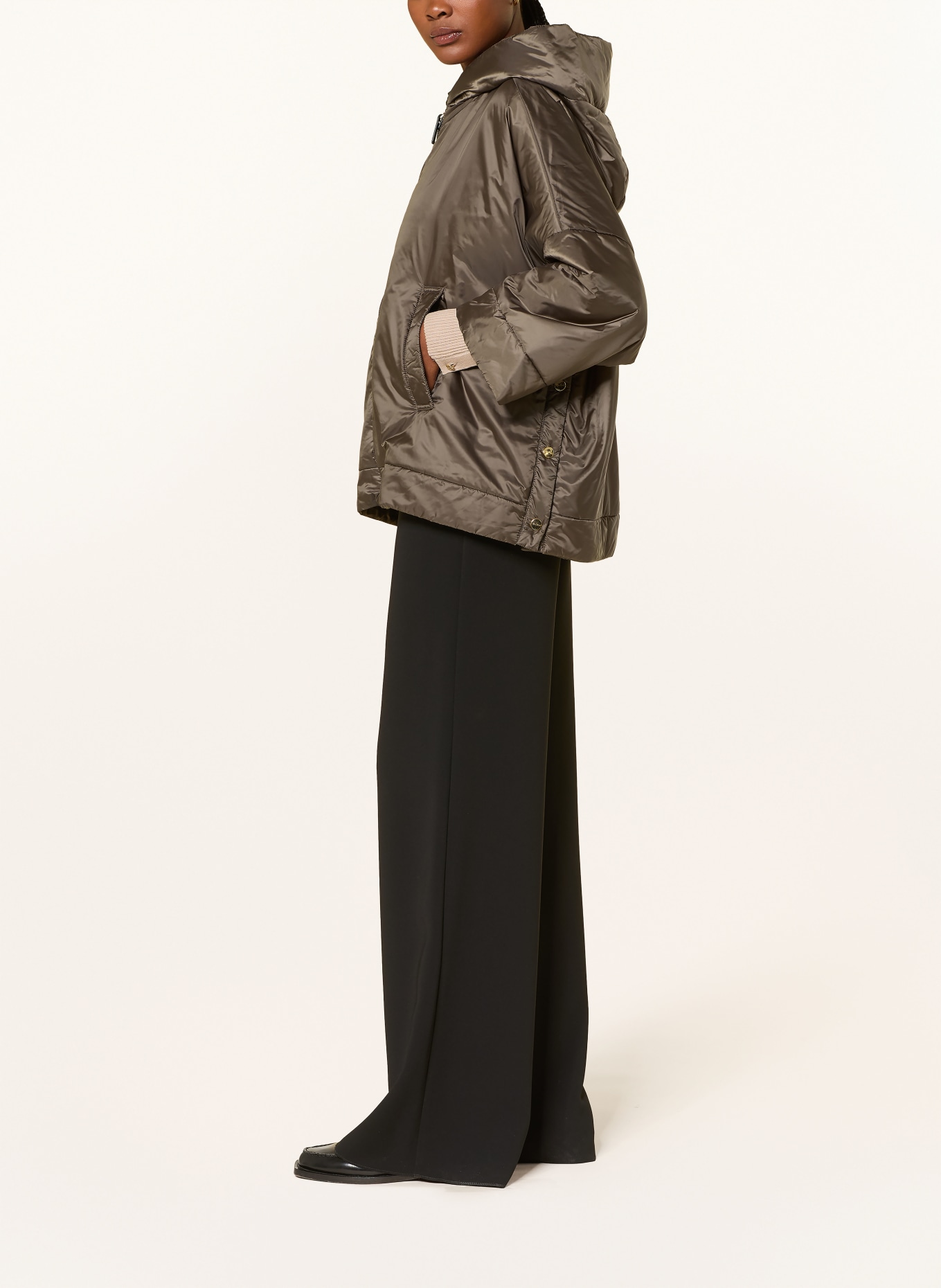 Max Mara The Cube FIORE-jas met 3/4-mouwen: BRUIN