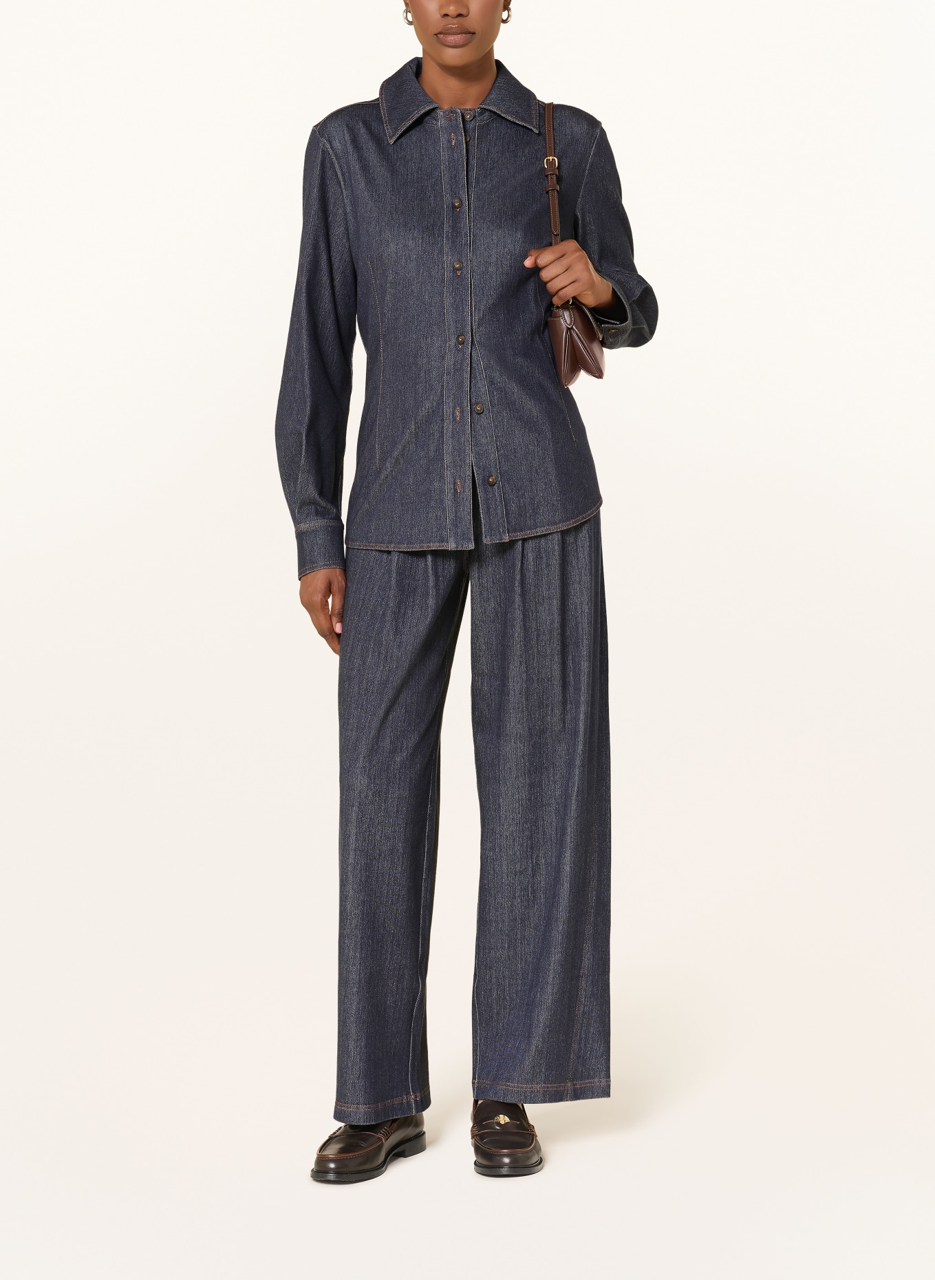MM by Max Mara Hemdbluse RAFIA in Jeansoptik: DUNKELBLAU