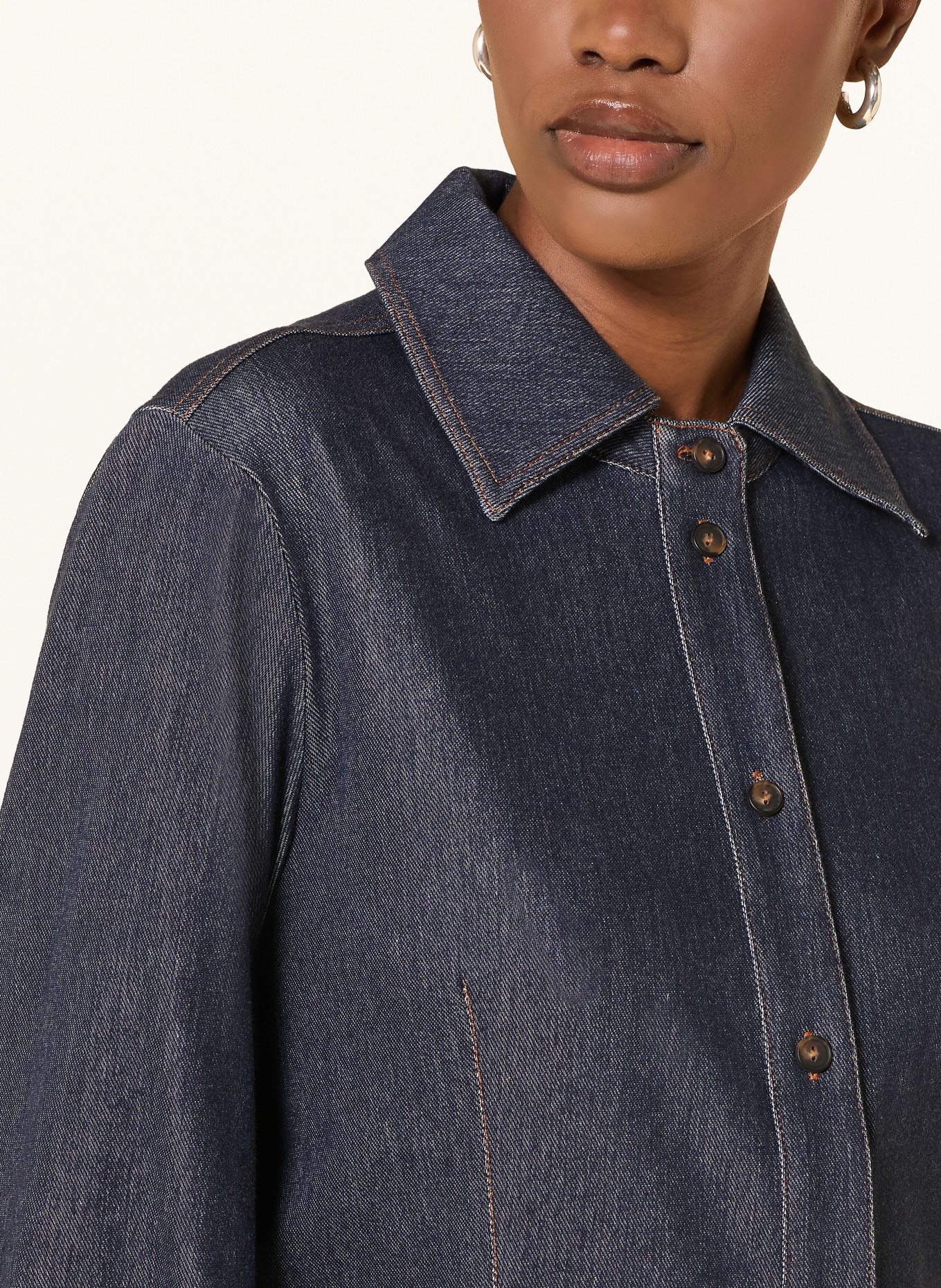 MM by Max Mara Hemdbluse RAFIA in Jeansoptik: DUNKELBLAU