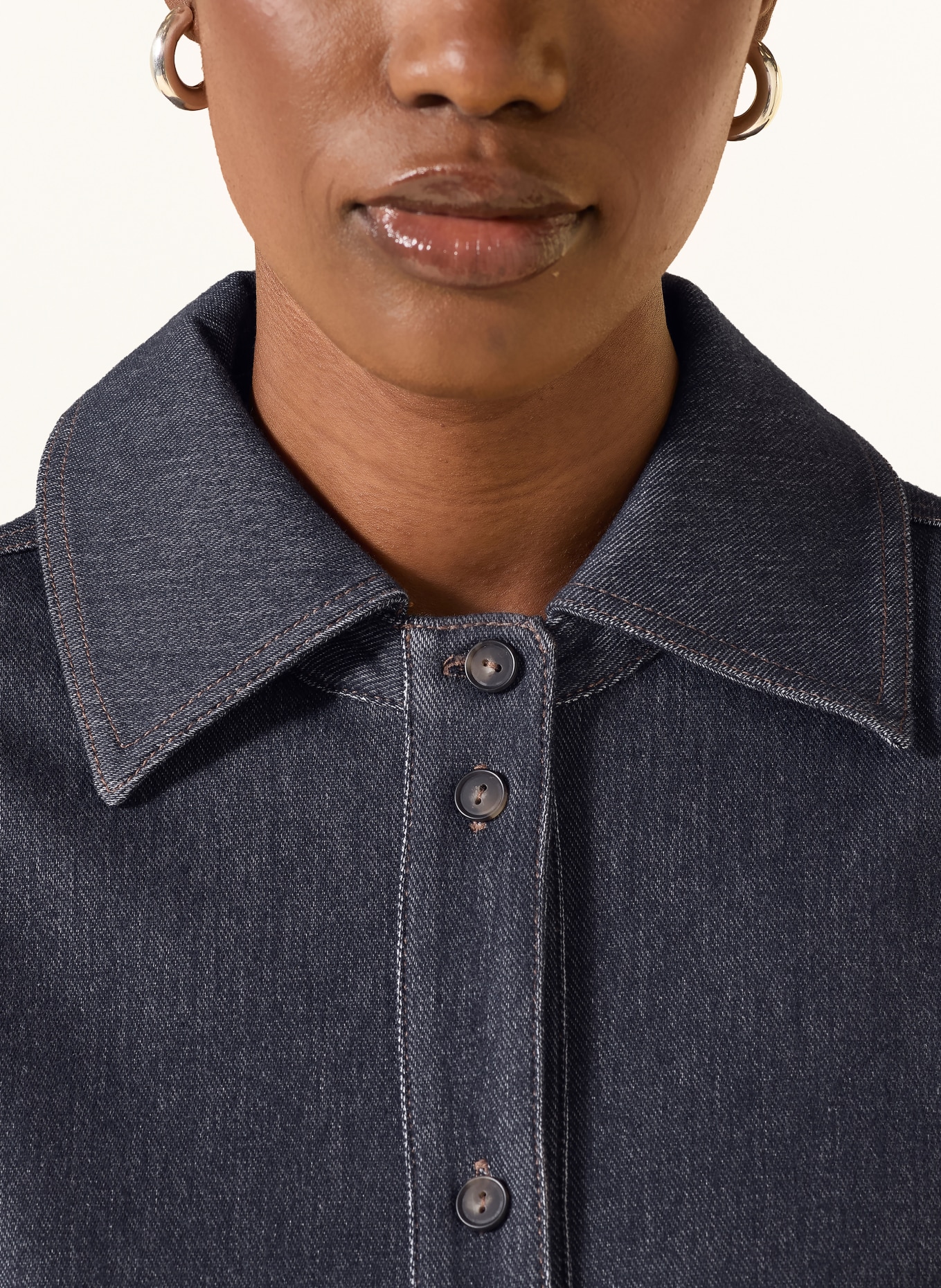 MM by Max Mara Hemdbluse RAFIA in Jeansoptik: DUNKELBLAU