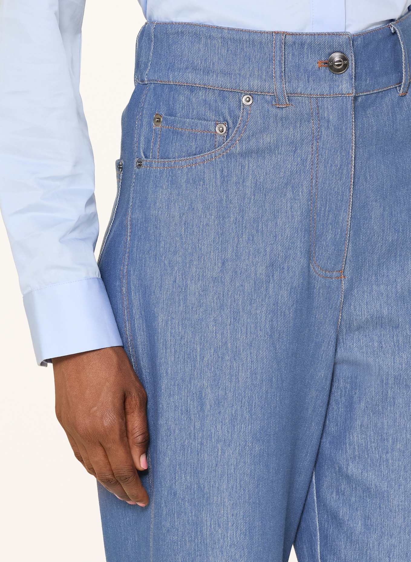 MM by Max Mara Marlene-broek EMIRO in jeanslook: BLAUW