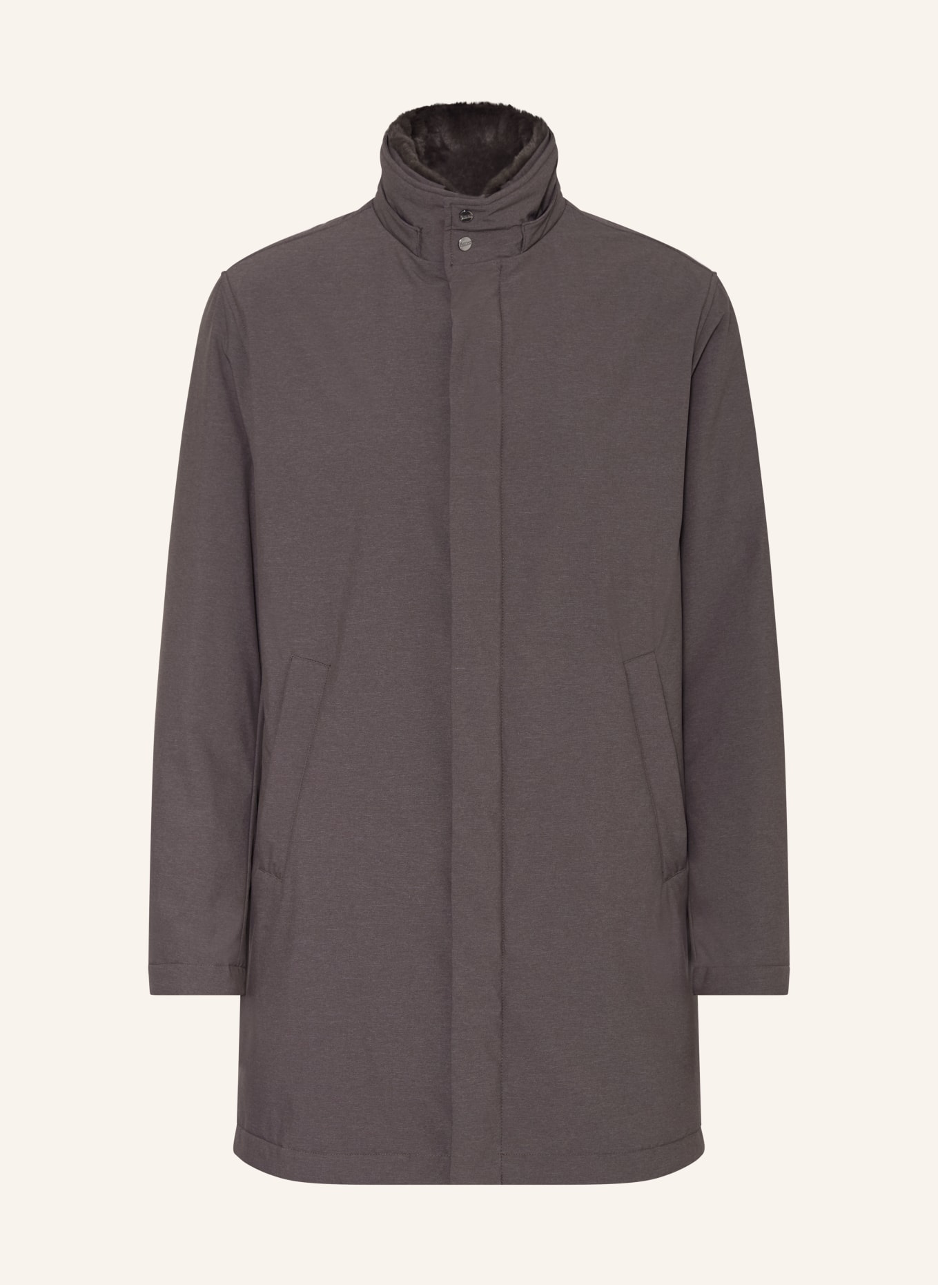 HERNO Parka mit abnehmbarem Kunstfell und abnehmbarer Kapuze: BRAUN